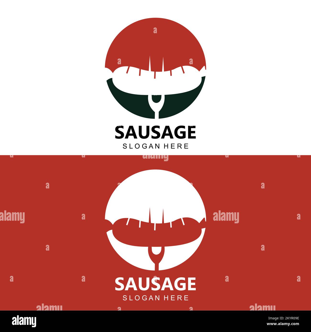 Sausage Logo, Modern Food Vector, Design For Grill Food Brands, BBQ