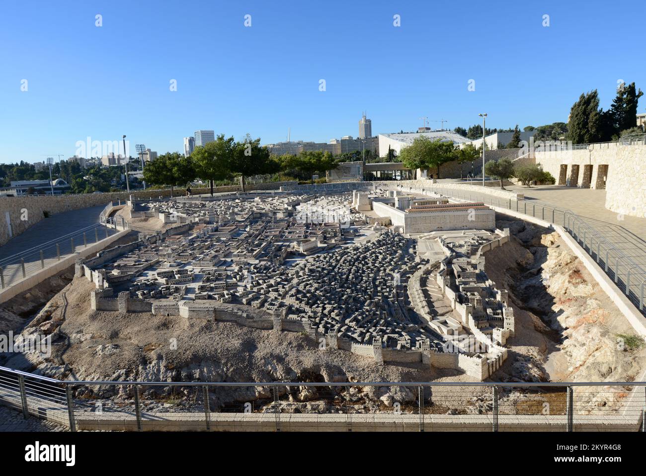 The  Model of Jerusalem at the end of the Second Temple period at the Israel Museum in Givat Ram, Jerusalem, Israel. Stock Photo