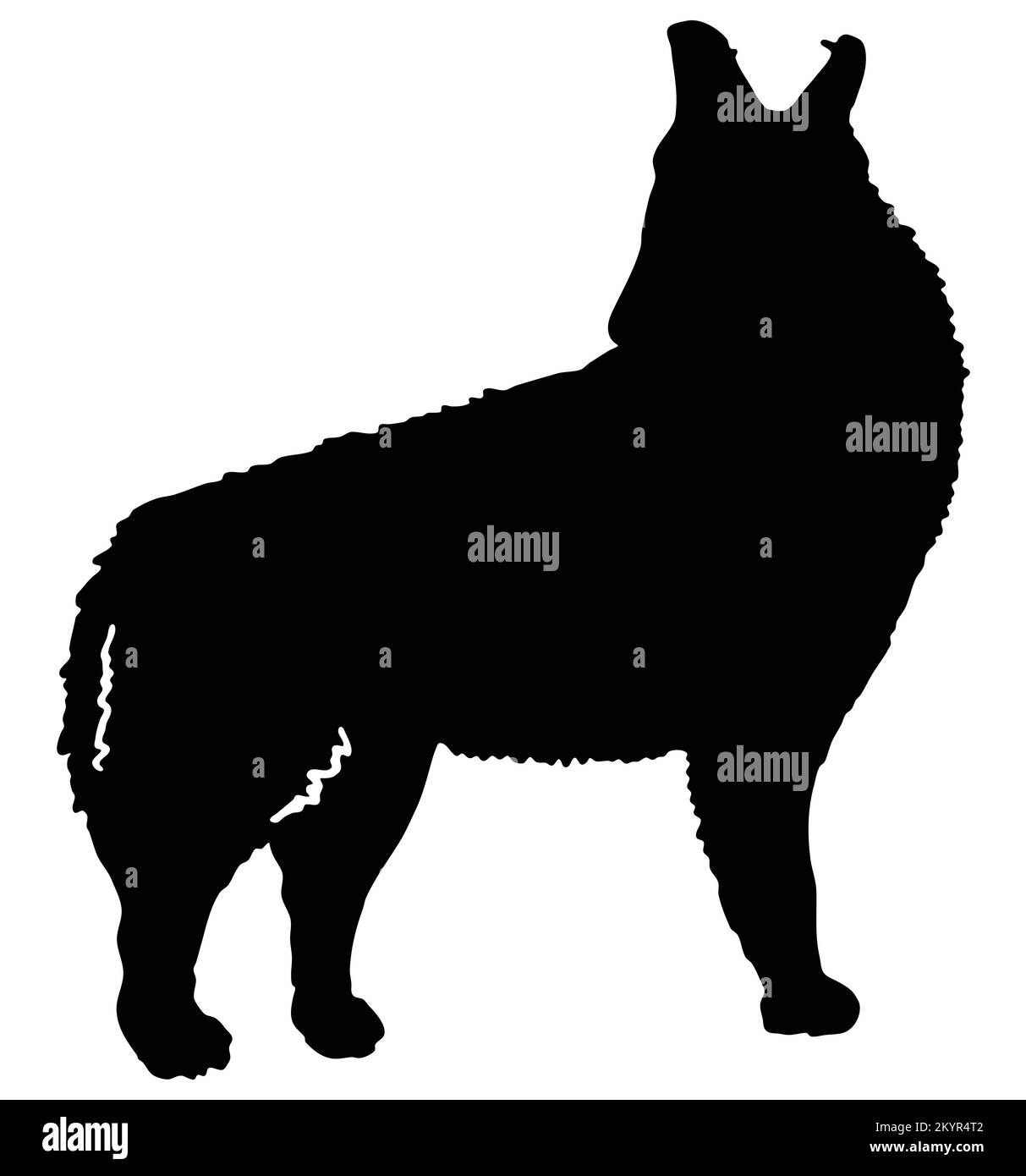 wolf howling silhouettes isolated. Sticker, print or tattoo design ...