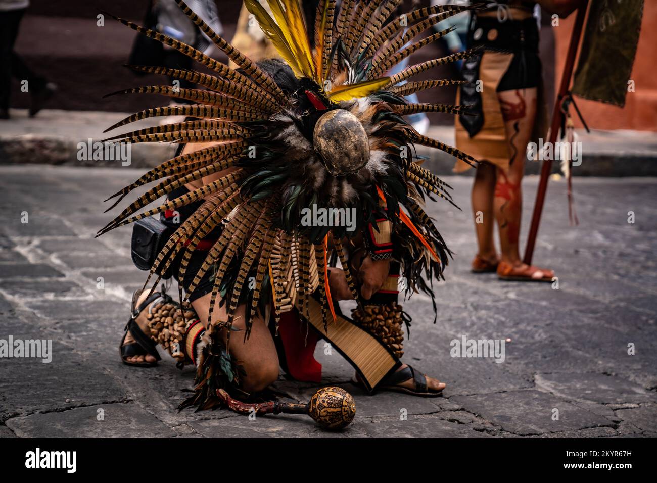 Danza de Indios gathering of native tribes ritual in San Miguel de Allende, Mexico Stock Photo