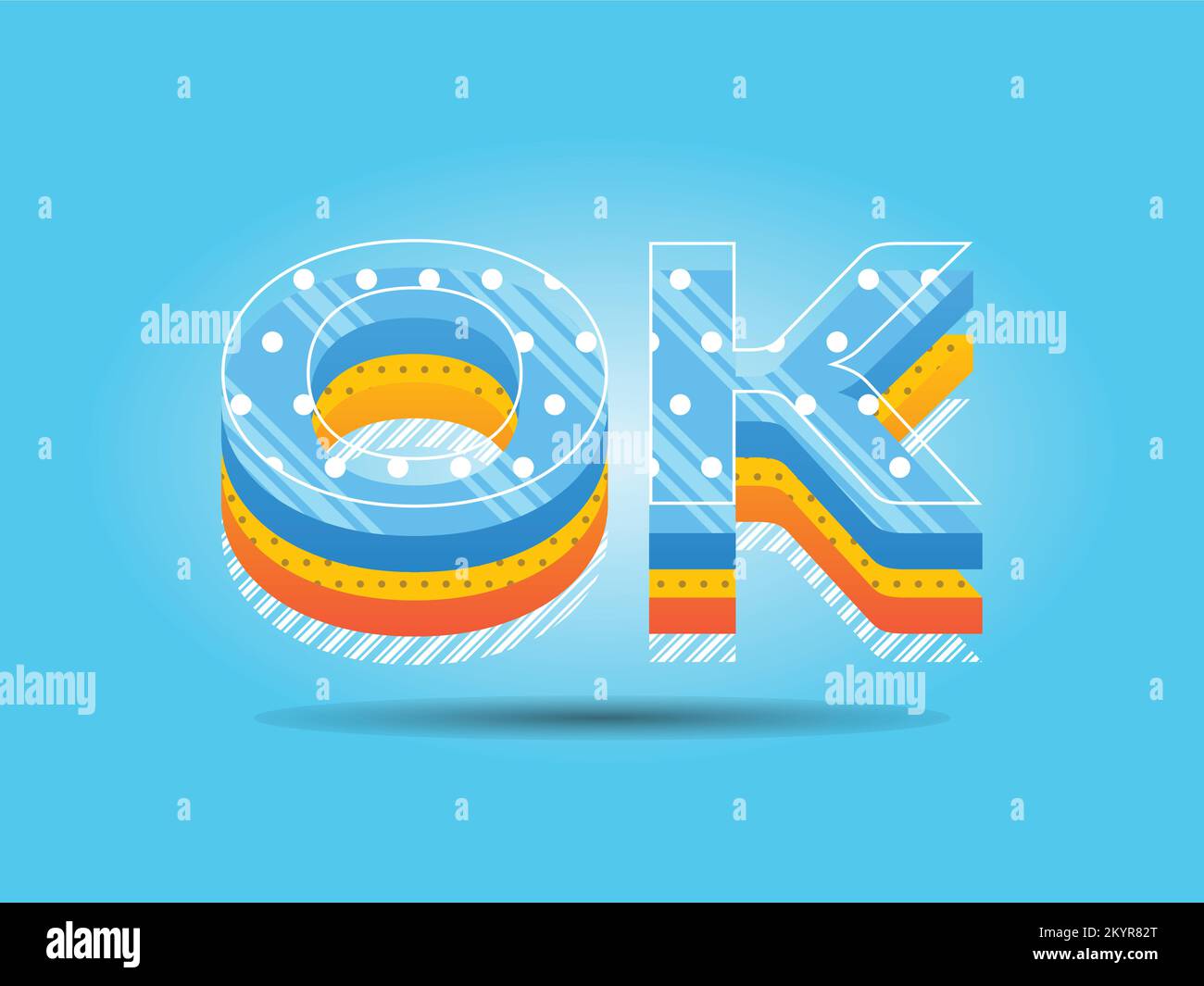 Illustrative typography word art illustration design. Ok Stock Vector