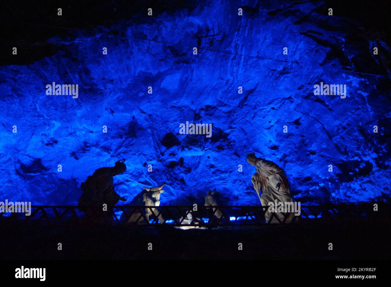 Zipaquira, Colombia, December 1, 2022. Christmas lights and the worlds largest underground Nativity Scene are prepared for the christmas season, in Zipaquira, Colombia, Deceber 1, 2022. Photo by: Chepa Beltran/Long Visual Press Stock Photo