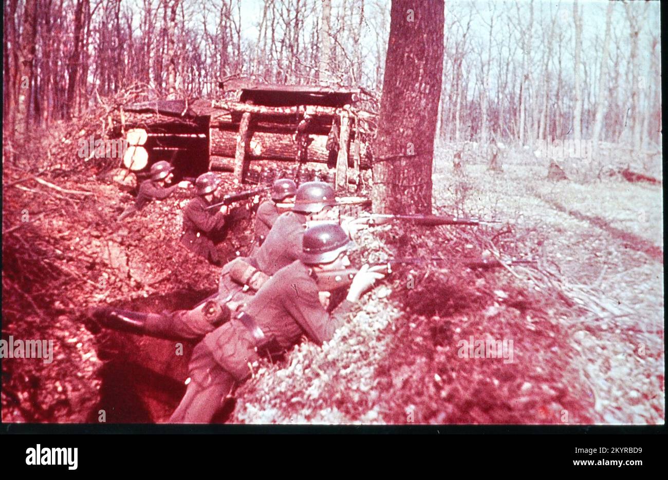 World War Two Colour Photo Wehrmacht Soldiers Defending A Trench On The world-war-two-colour-photo-wehrmacht-soldiers-defending-a-trench-on-the
