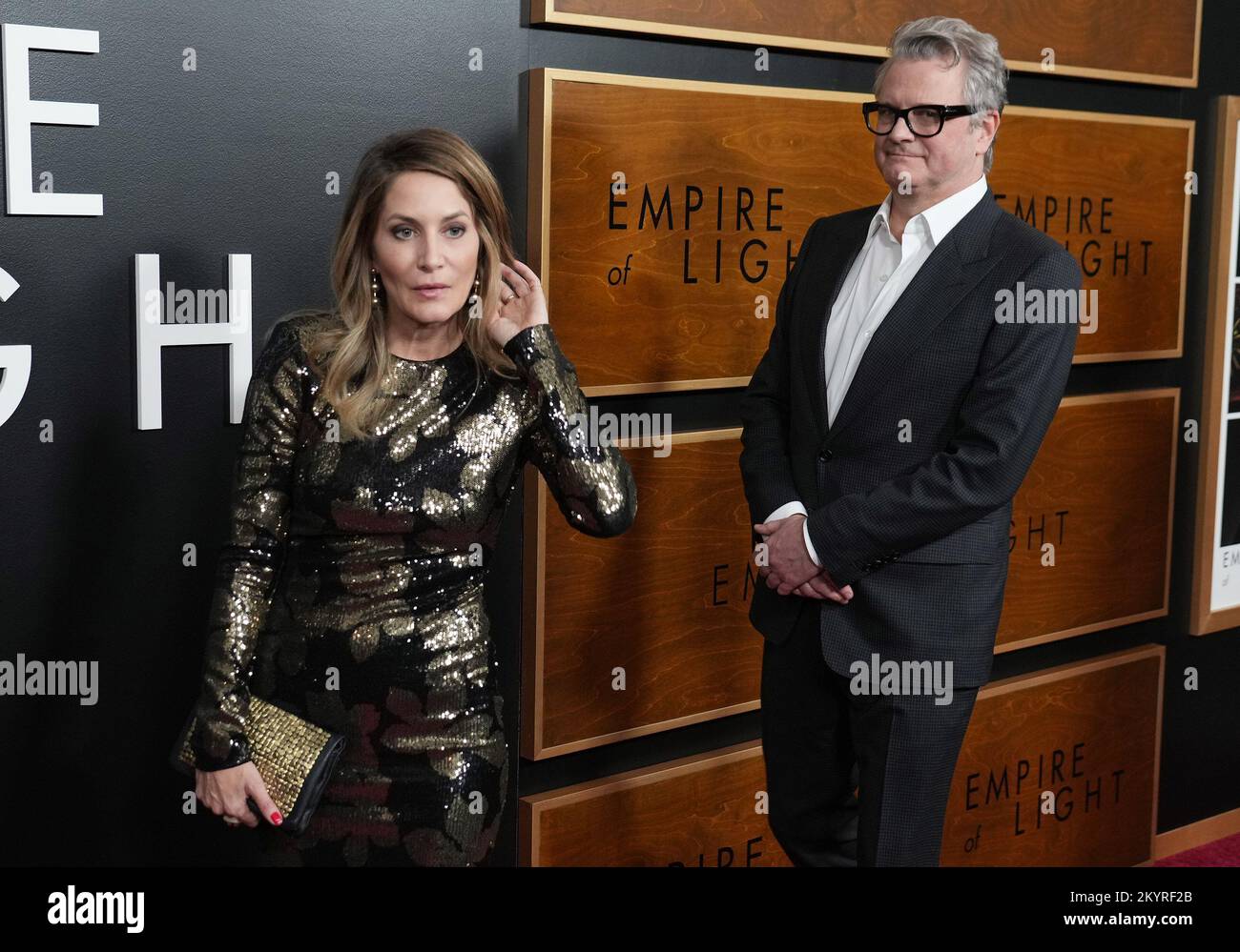 Beverly Hills, CA, December 01, 2022. Maggie Cohn and Colin Firth at