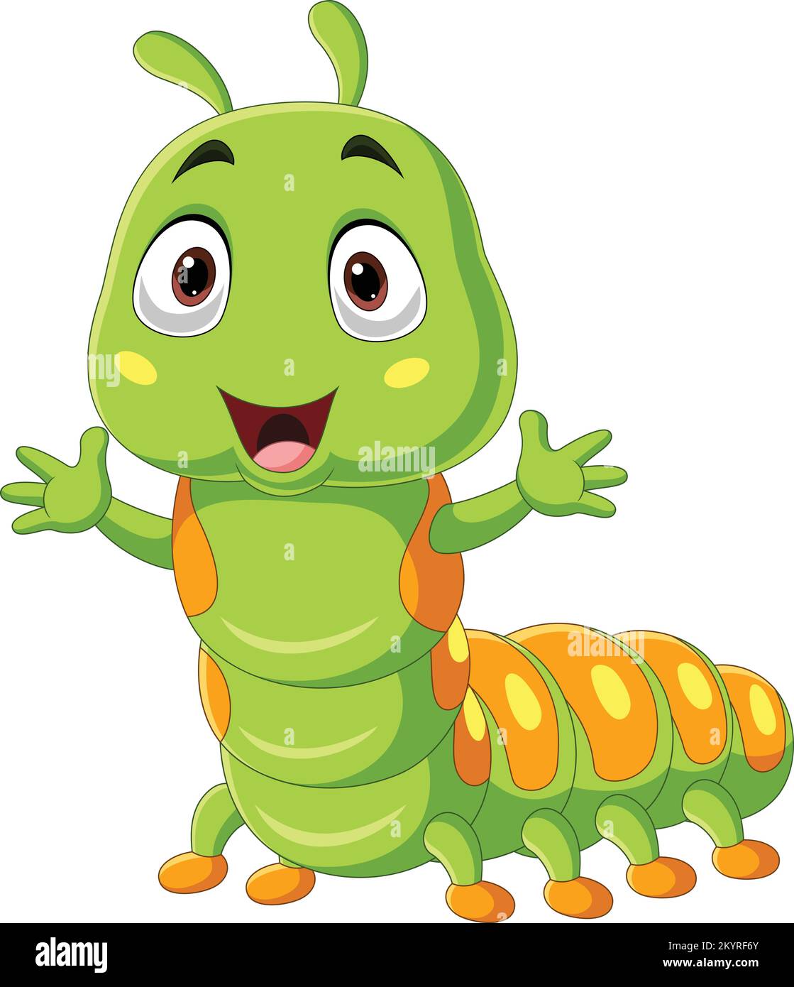 Cartoon caterpillar isolated on white background Stock Vector