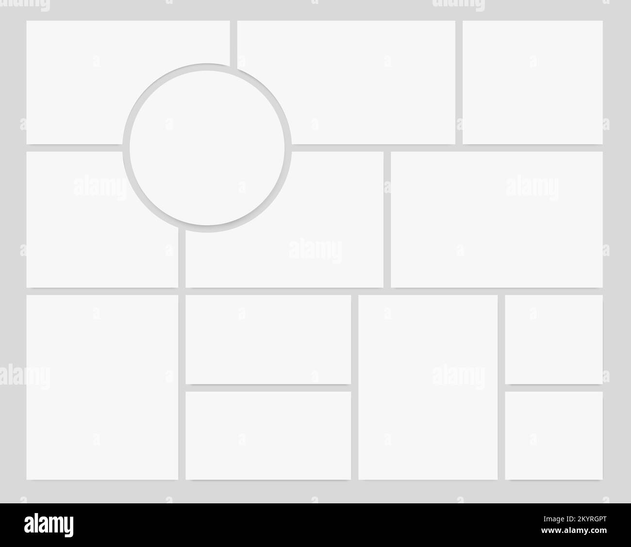 Realistic collage. Photo frame template. Photo gallery layout. Vector