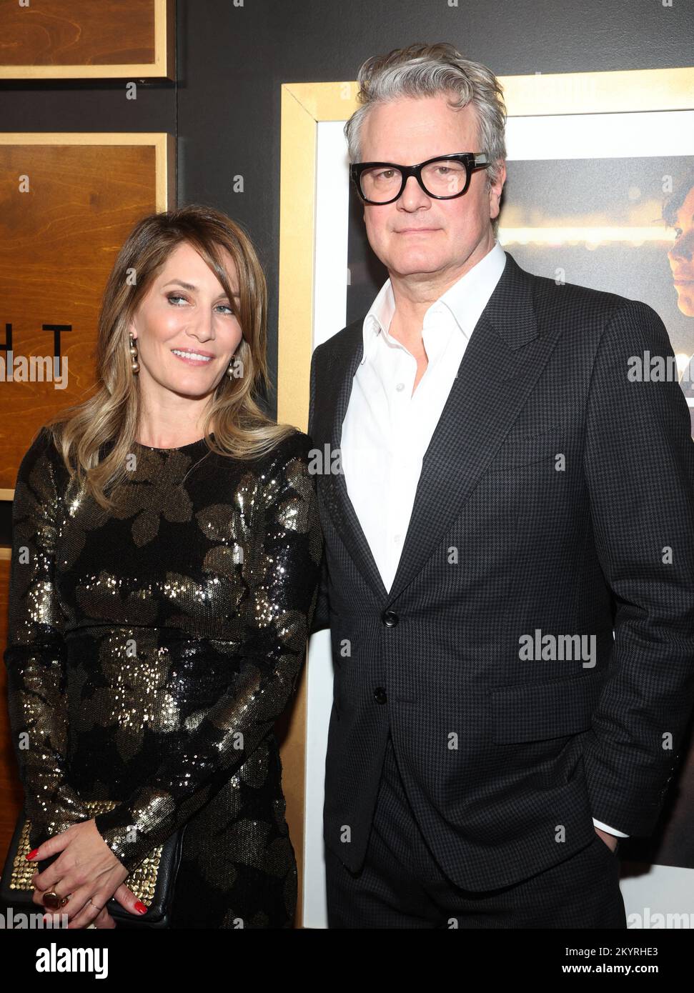 Los Angeles, CA, USA on December 1, 2022. Maggie Cohn and Colin Firth