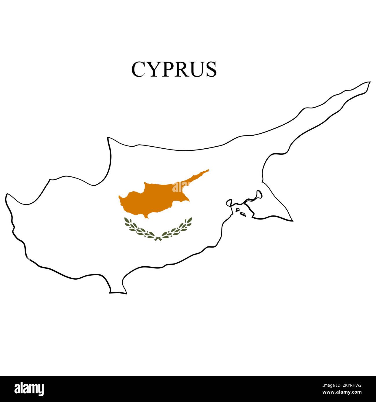 Cyprus map vector illustration. Global economy. Famous country. West Asia. Stock Vector