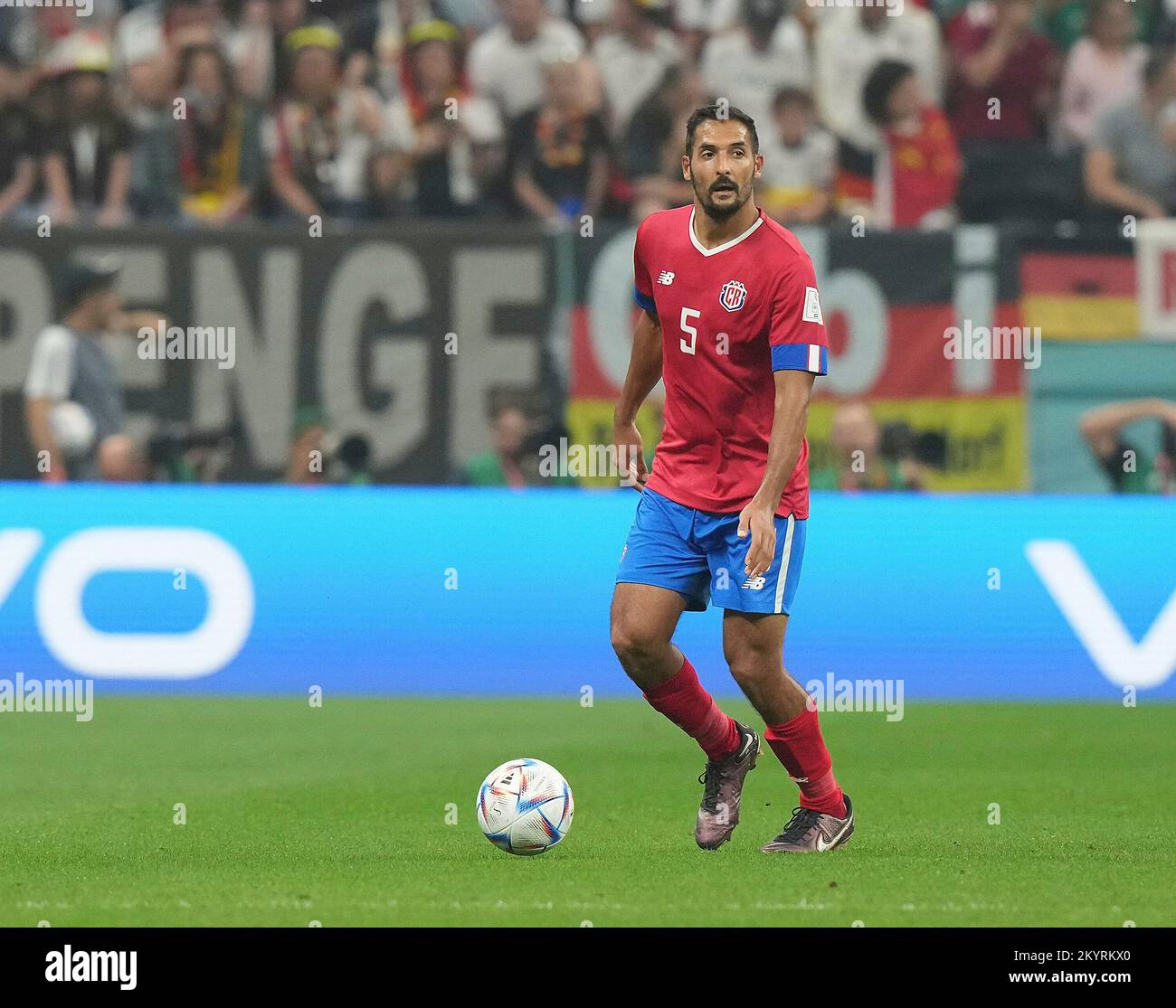 Al Bayt Stadium, Doha, QAT, December 1st, 2022, December 1st, 2022, Al Bayt Stadium, Doha, QAT, World Cup FIFA 2022, Group E, Costa Rica vs Germany, in the picture Costa Rica's midfielder Celso Borges Stock Photo