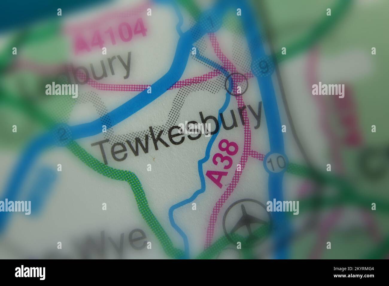 Tewkesbury, United Kingdom atlas map town name Stock Photo Alamy