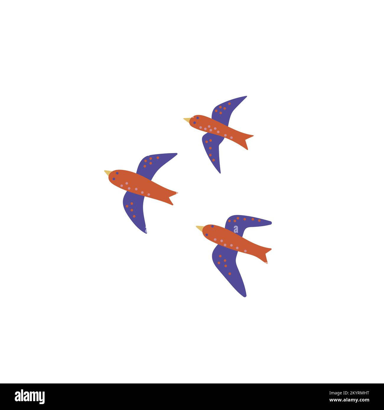 Flock of birds flying illustration Stock Vector Image & Art Alamy