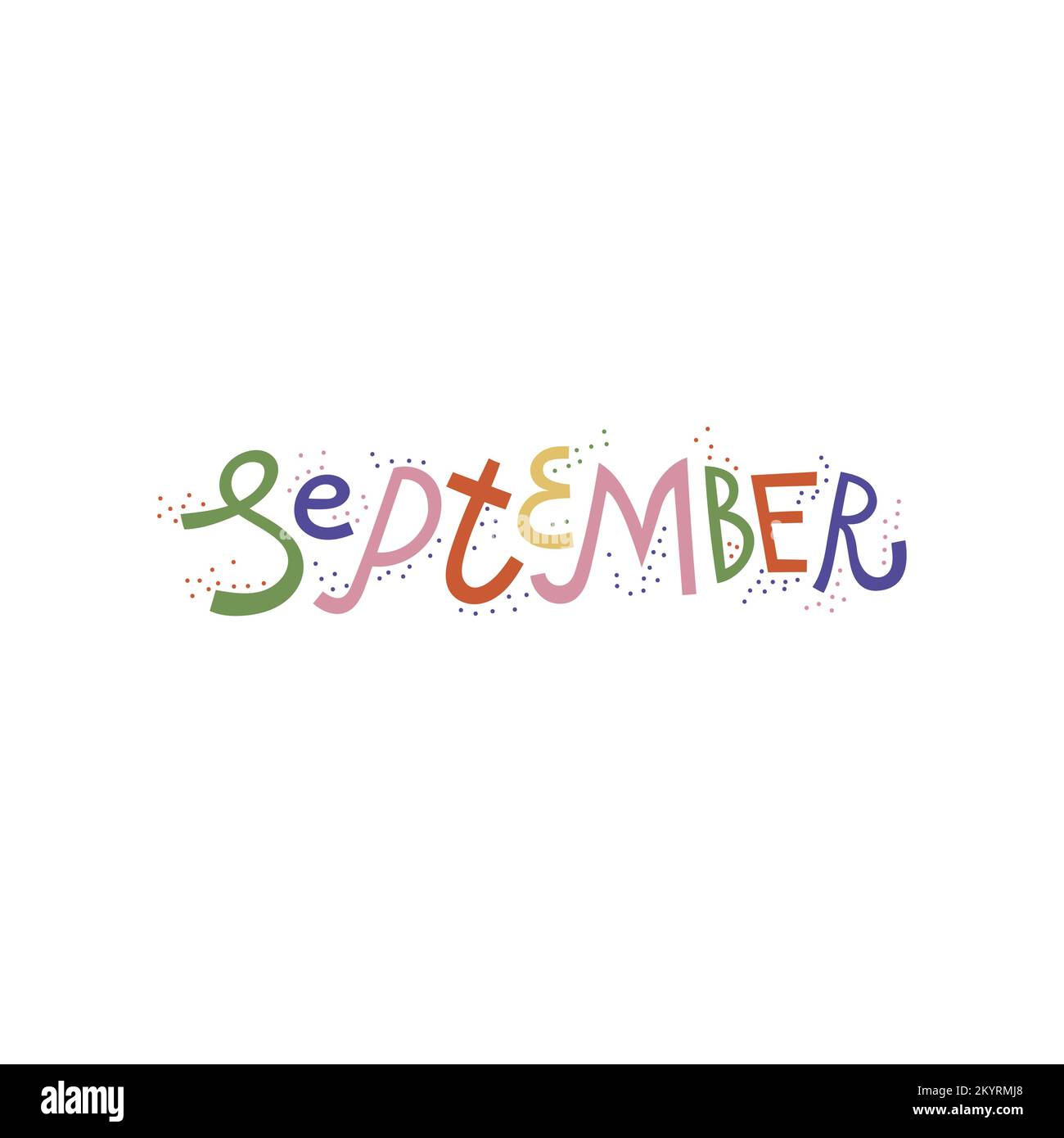September lettering Stock Vector