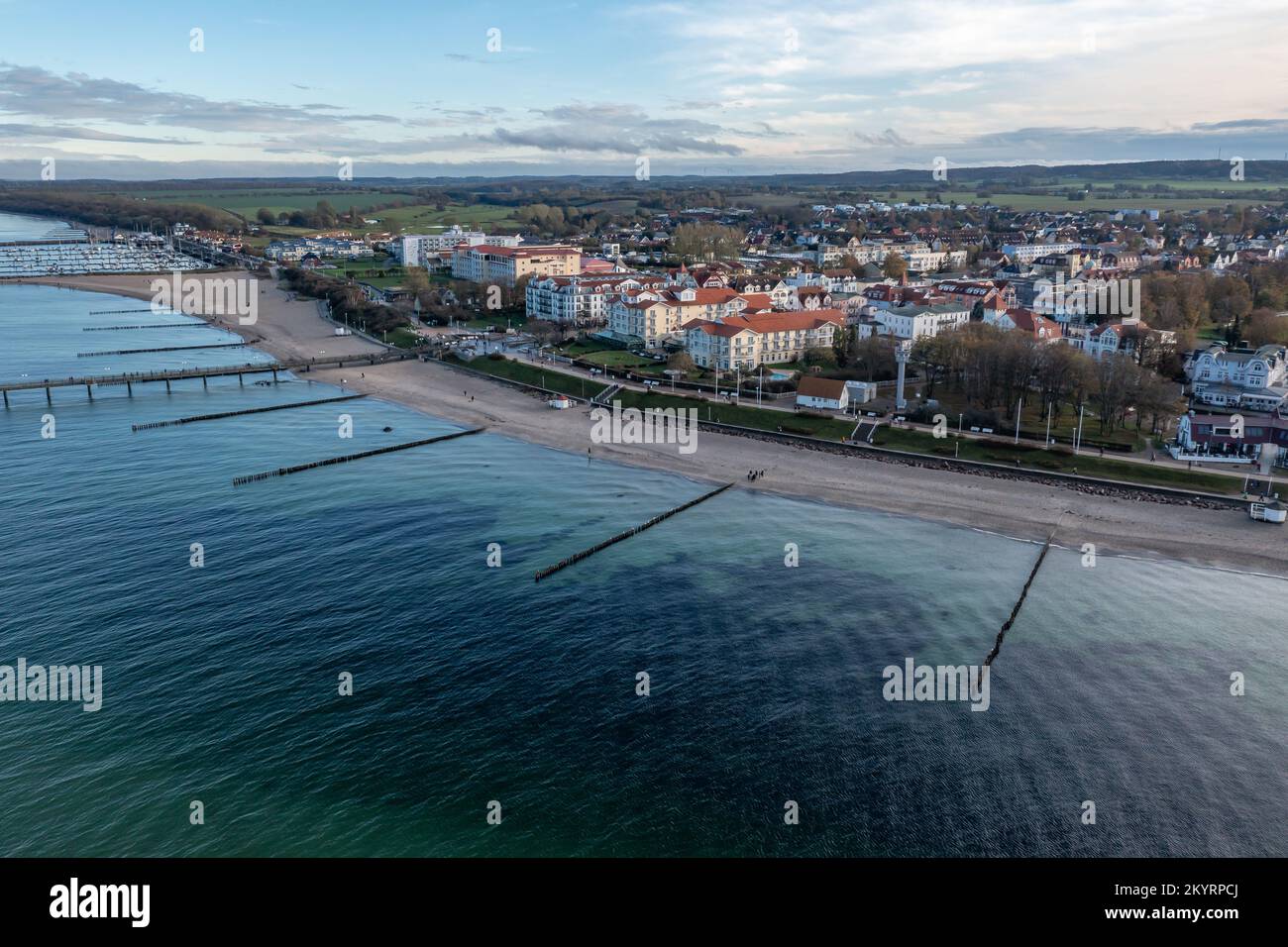 Aerial view of the Baltic Sea resort of Kühlungsborn in autumn Stock Photo