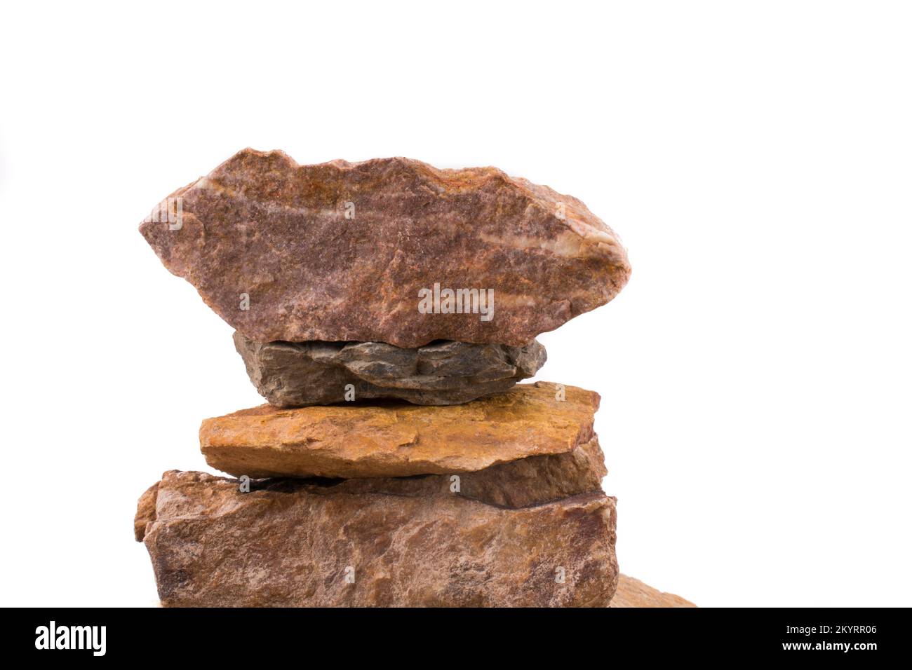 Rocks overlapped on a white background Stock Photo - Alamy