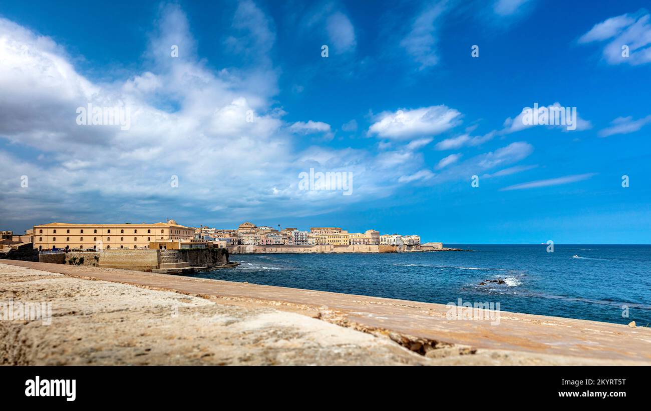 urban landscape of the city of syracuse in sicily. Stock Photo