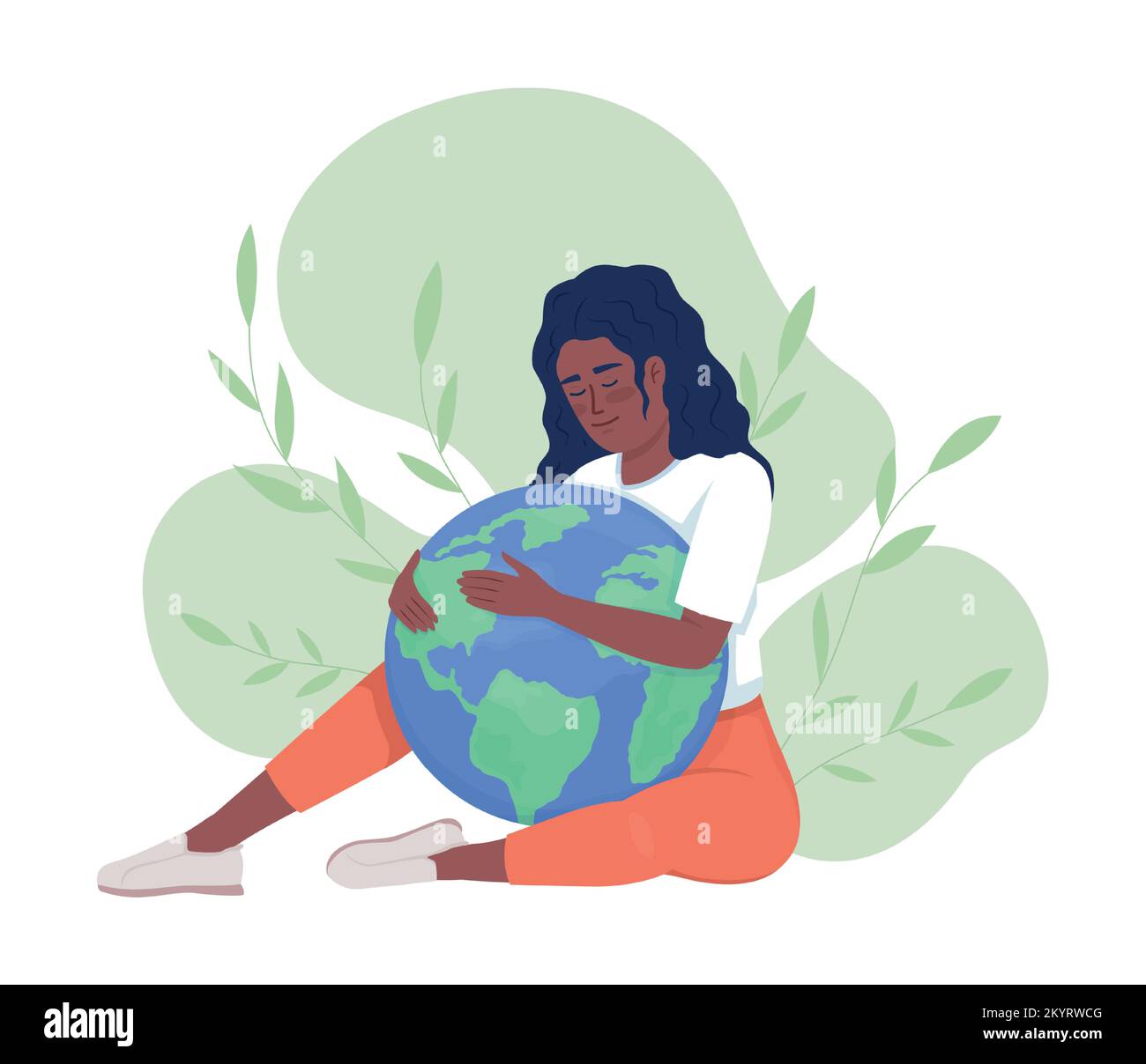 Ecology protection 2D vector isolated illustration Stock Vector