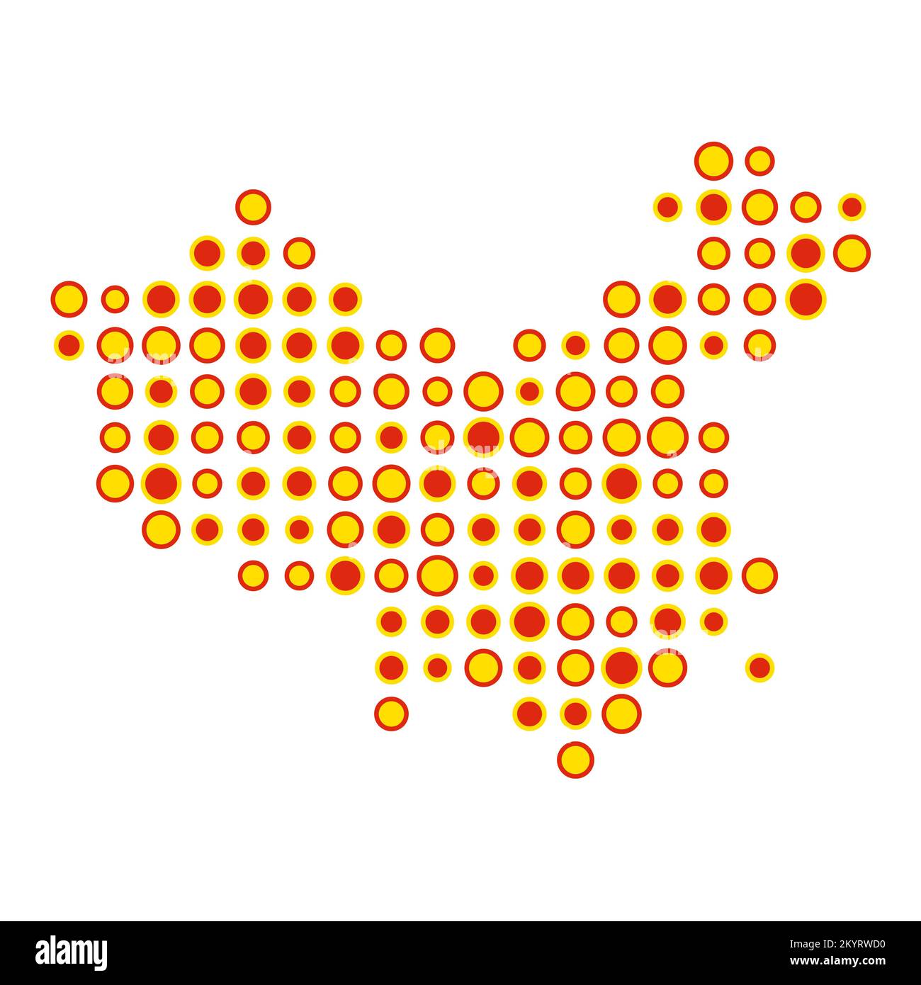 China Map Silhouette Pixelated generative pattern illustration Stock ...