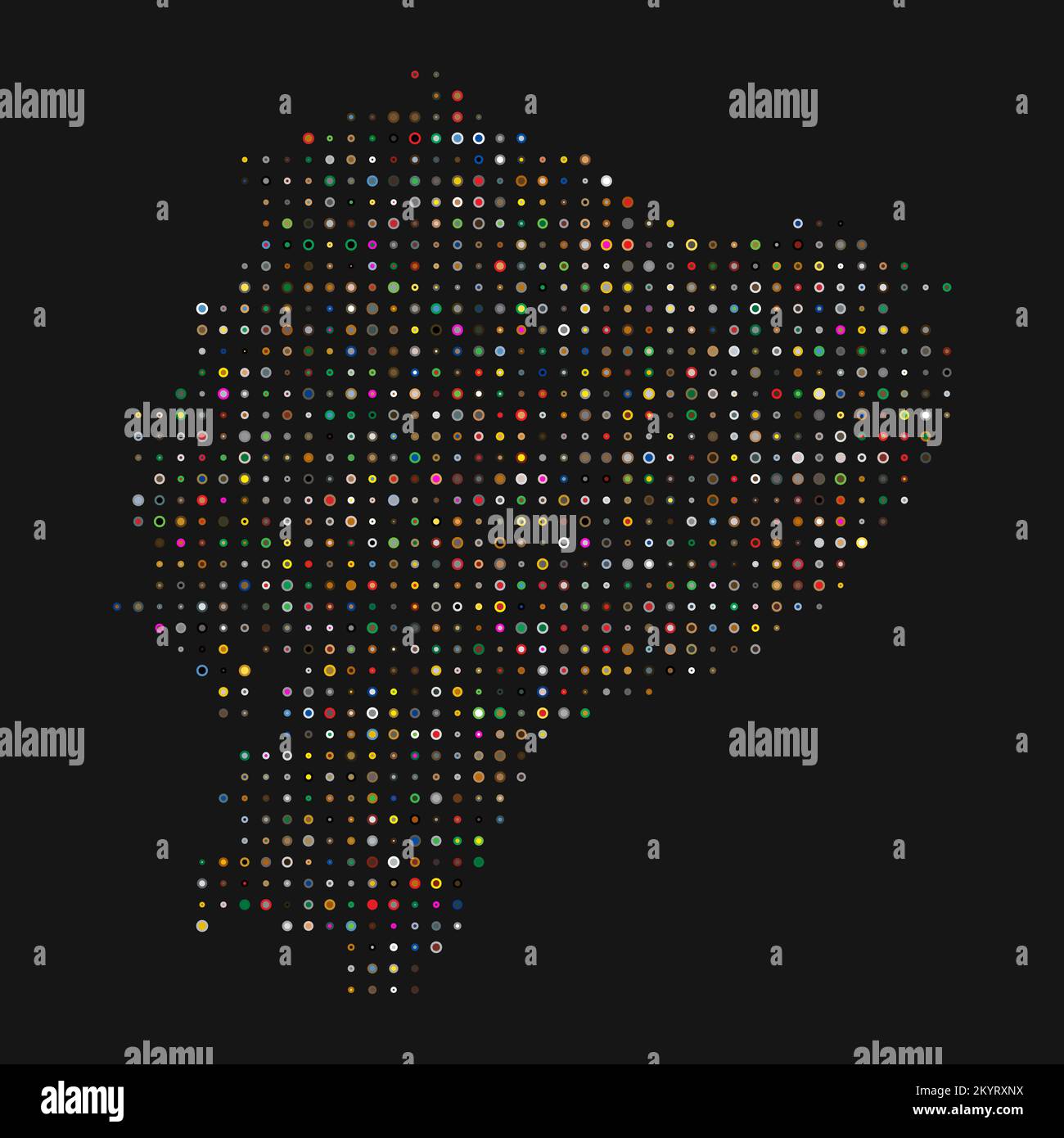 Ecuador Map Silhouette Pixelated generative pattern illustration Stock Vector