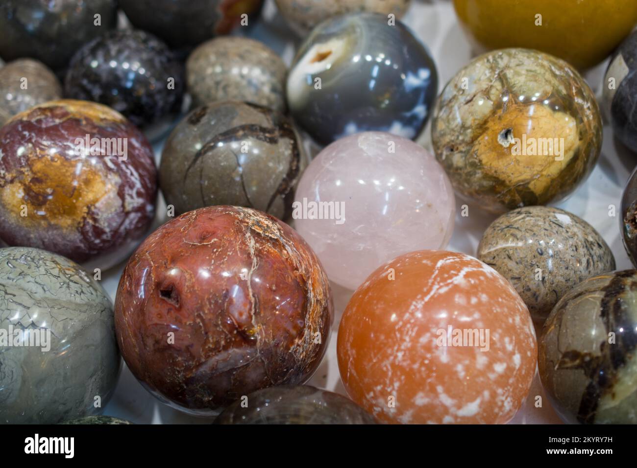 Bright Colorful Marble stone Balls cut in round shapes Stock Photo - Alamy