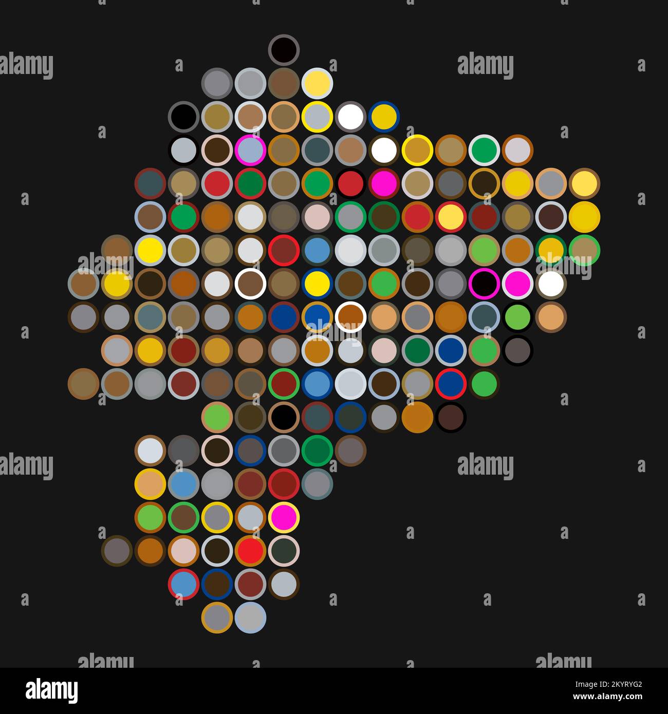 Ecuador Map Silhouette Pixelated generative pattern illustration Stock Vector
