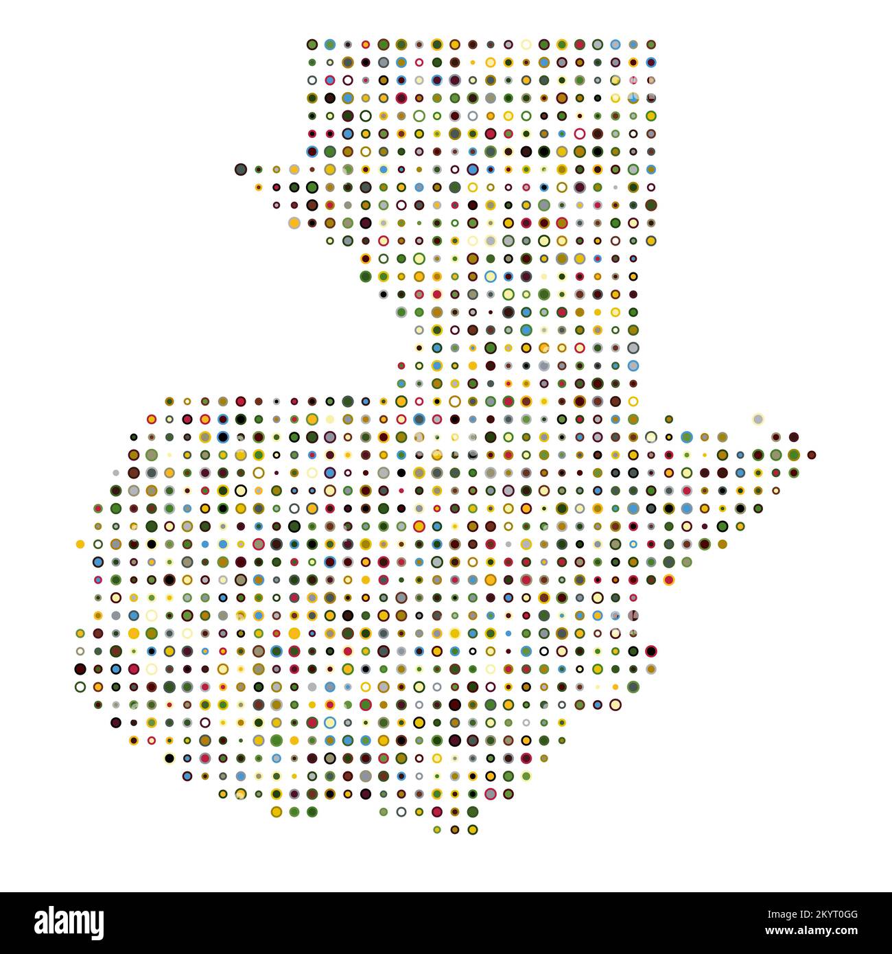 Guatemala Map Silhouette Pixelated generative pattern illustration Stock Vector
