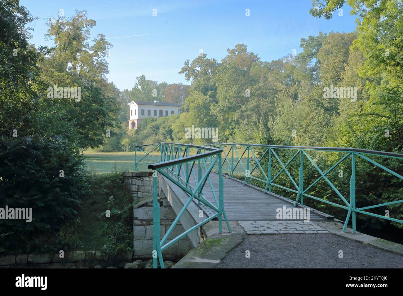 Dux Bridge and view of UNESCO Roman House, Roman, Ilmpark, Weimar