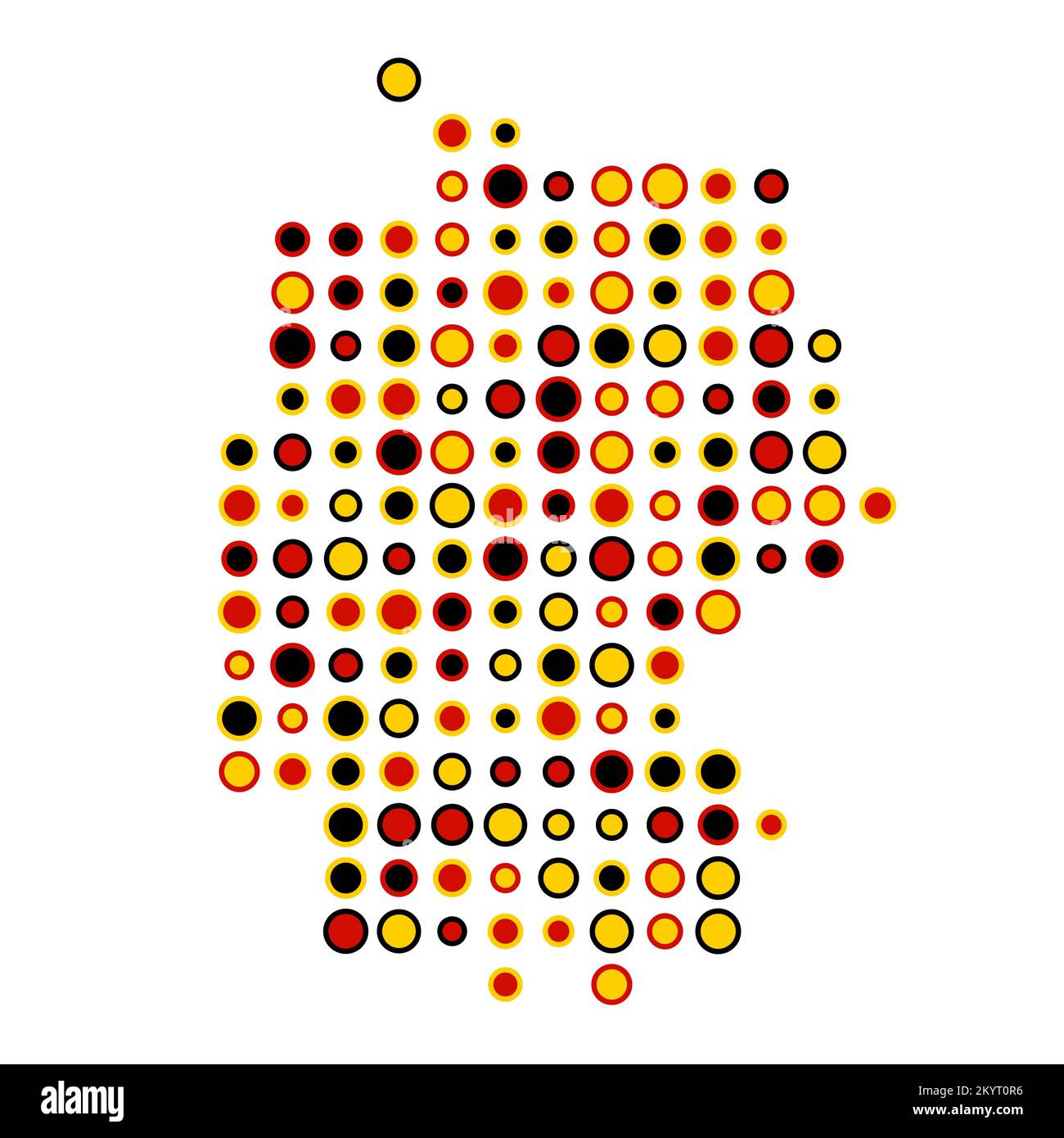 Germany Map Silhouette Pixelated generative pattern illustration Stock Vector