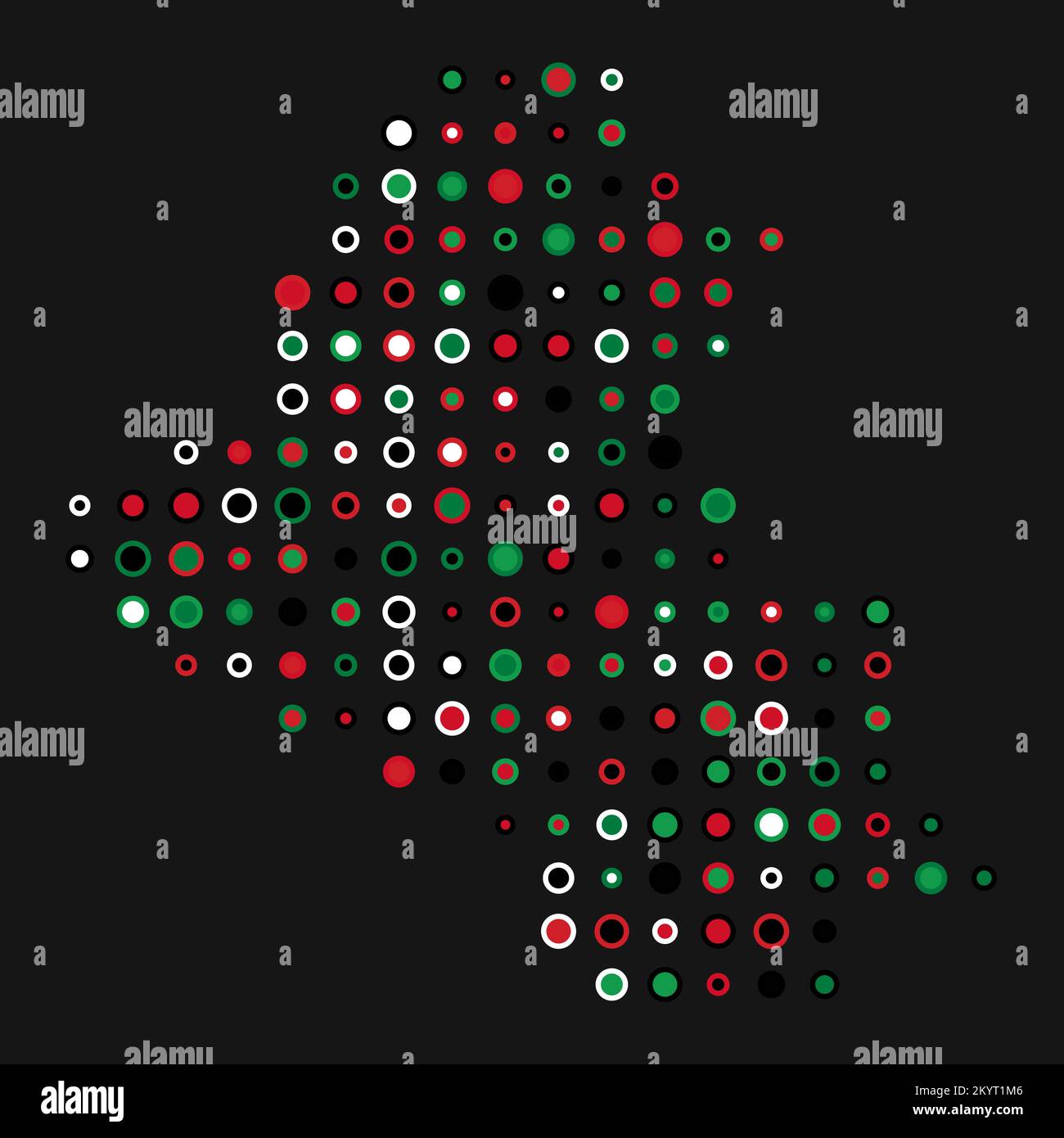 Iraq Map Silhouette Pixelated generative pattern illustration Stock ...