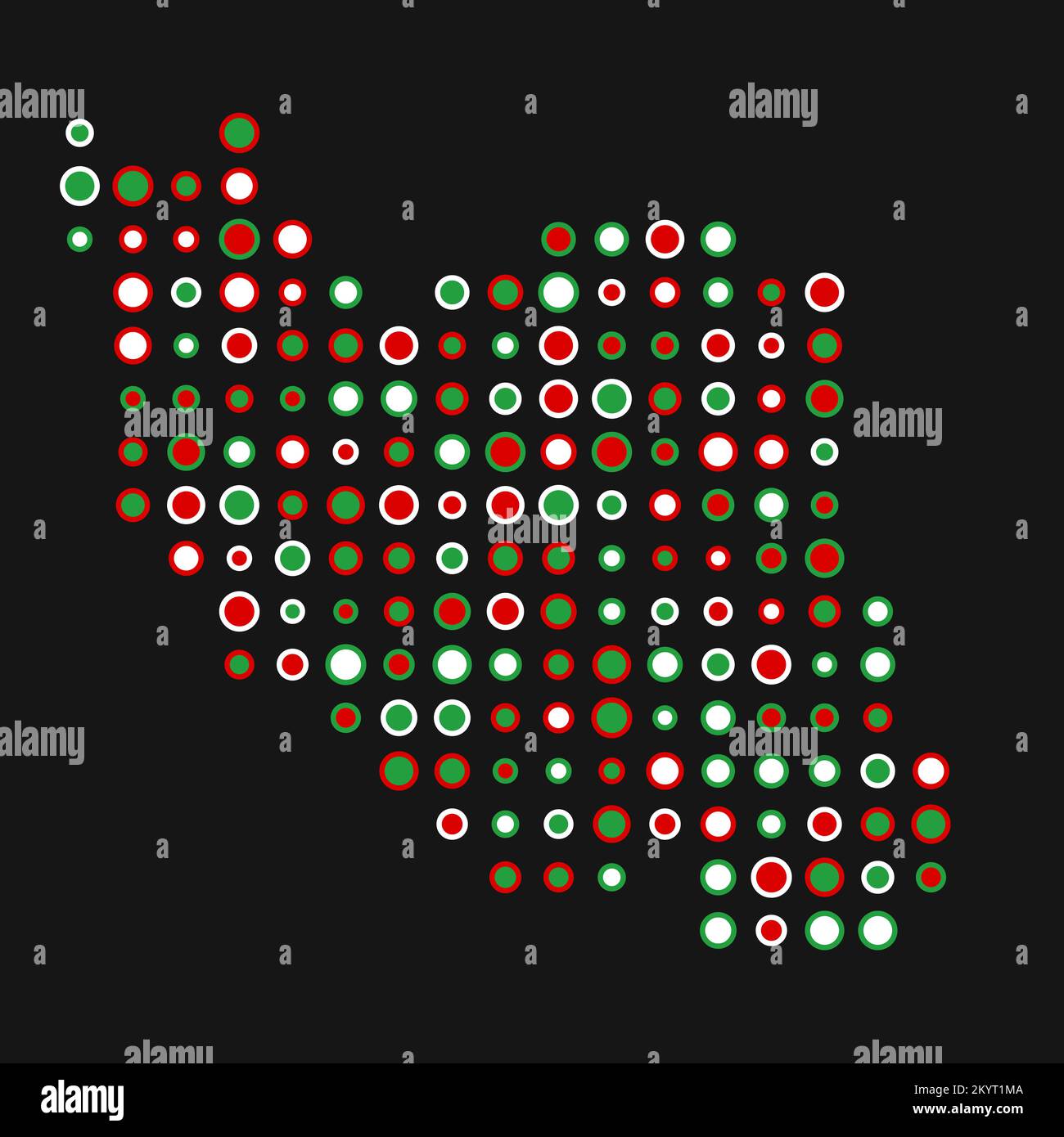 Iran Map Silhouette Pixelated generative pattern illustration Stock ...
