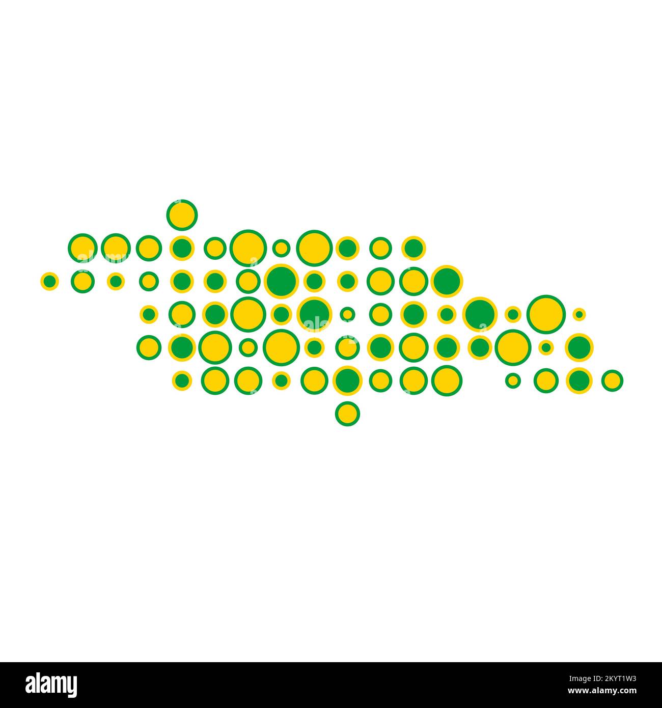 Jamaica Map Silhouette Pixelated generative pattern illustration Stock Vector