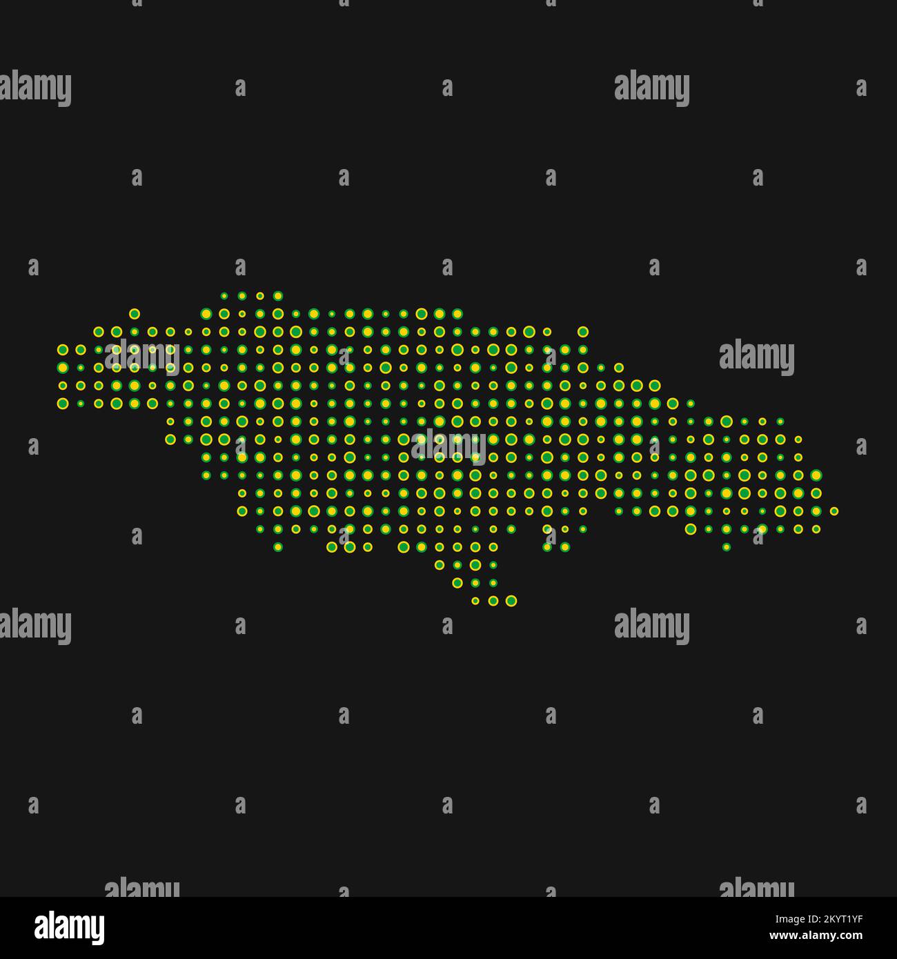 Jamaica Map Silhouette Pixelated generative pattern illustration Stock Vector