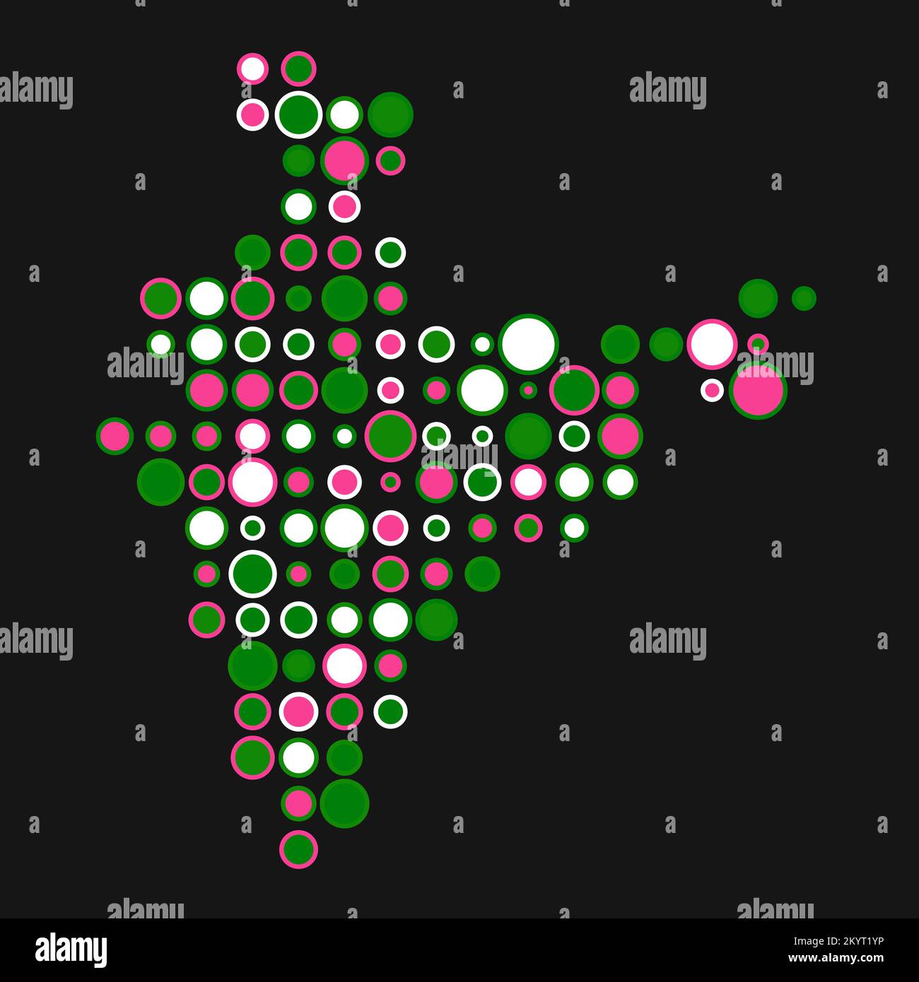 India Map Silhouette Pixelated generative pattern illustration Stock ...