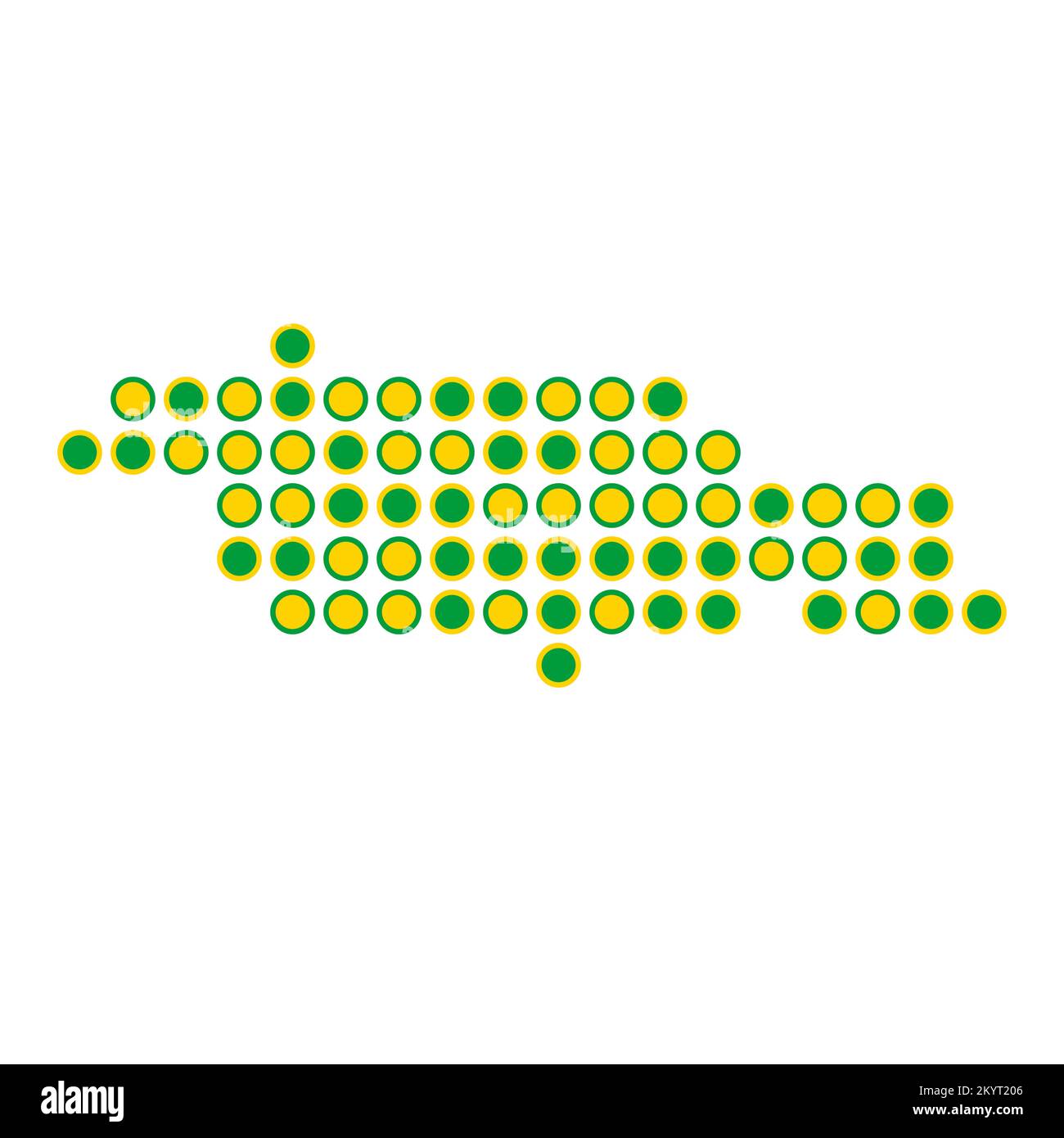Jamaica Map Silhouette Pixelated generative pattern illustration Stock Vector
