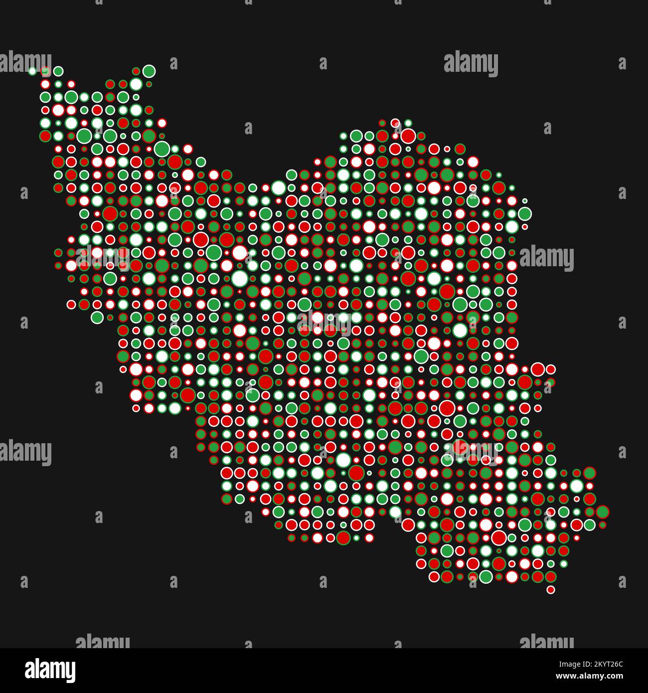 Iran Map Silhouette Pixelated generative pattern illustration Stock ...