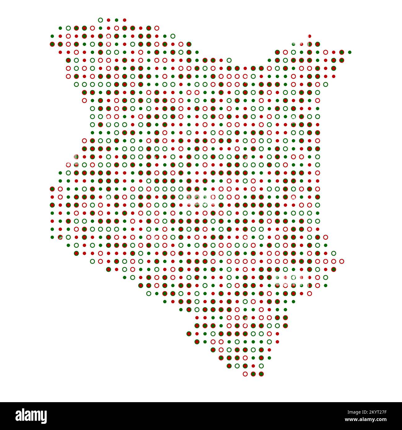 Kenya Map Silhouette Pixelated generative pattern illustration Stock ...