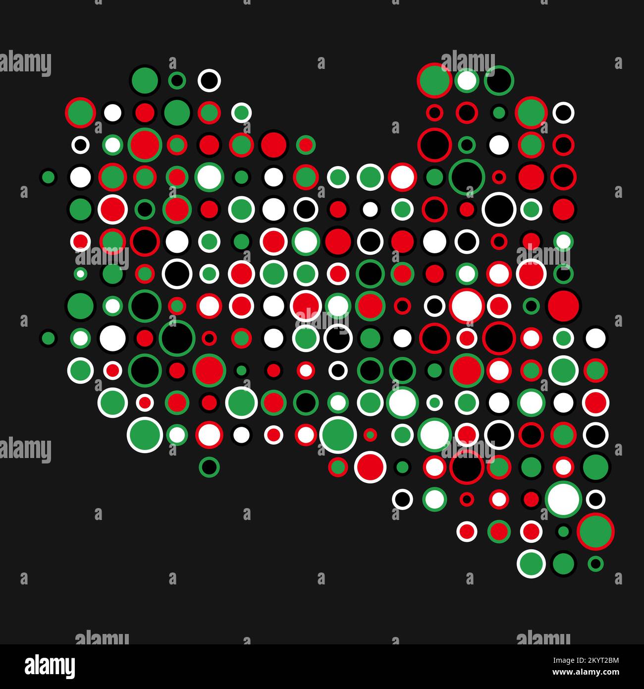 Libya Map Silhouette Pixelated generative pattern illustration Stock ...