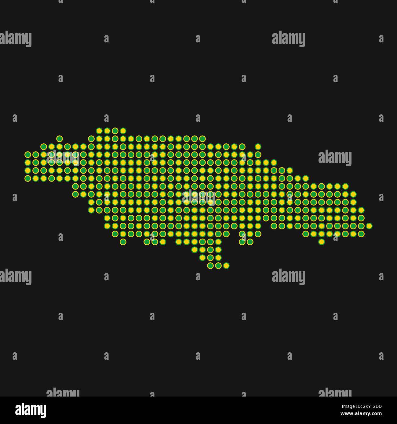 Jamaica Map Silhouette Pixelated generative pattern illustration Stock Vector