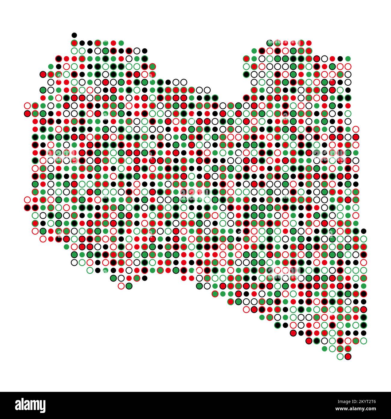 Libya Map Silhouette Pixelated generative pattern illustration Stock ...