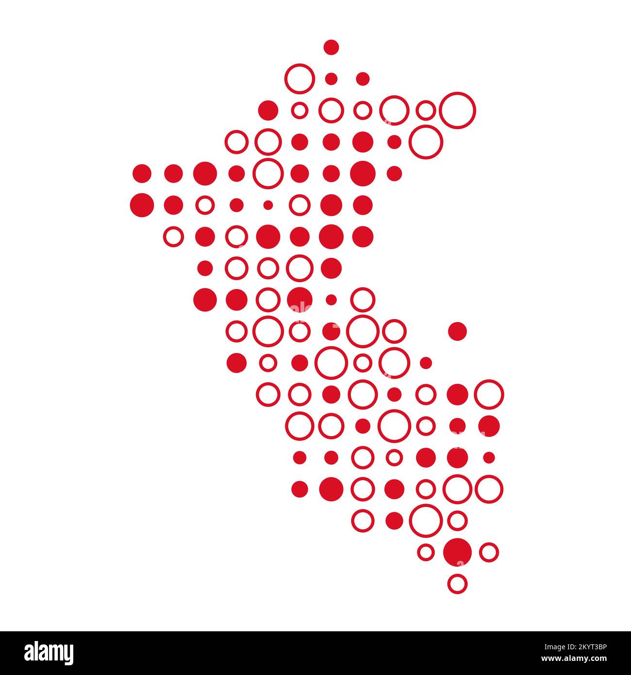 Peru Map Silhouette Pixelated generative pattern illustration Stock Vector