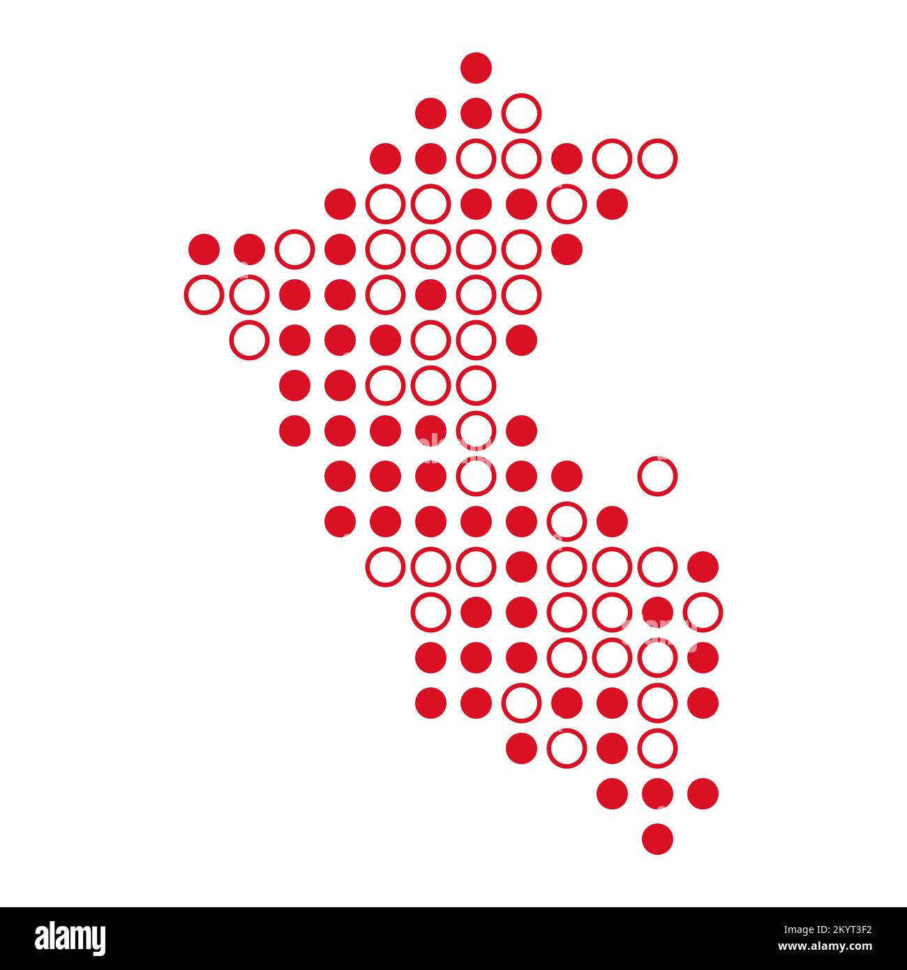 Peru Map Silhouette Pixelated generative pattern illustration Stock Vector