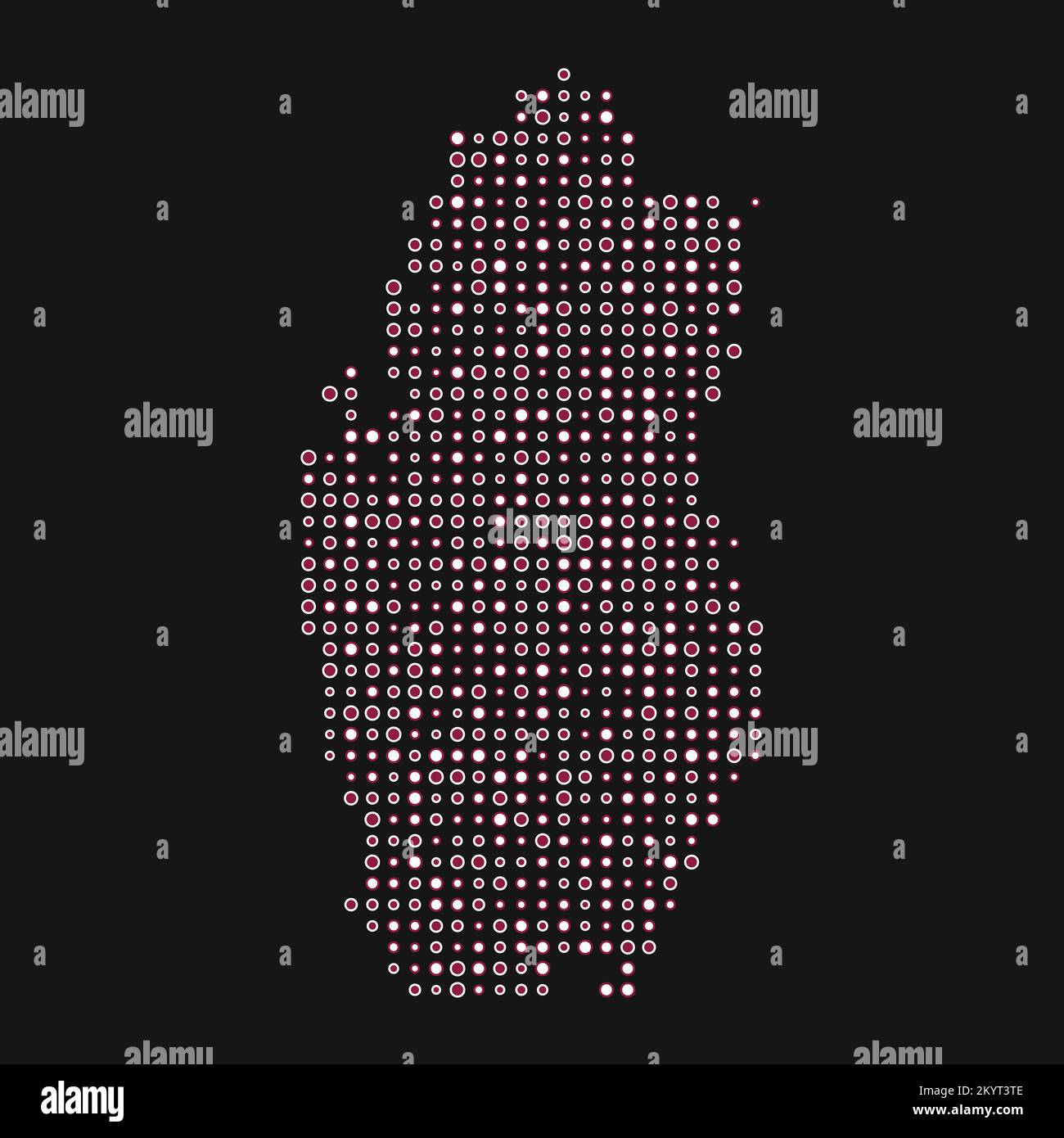 Qatar Map Silhouette Pixelated generative pattern illustration Stock ...