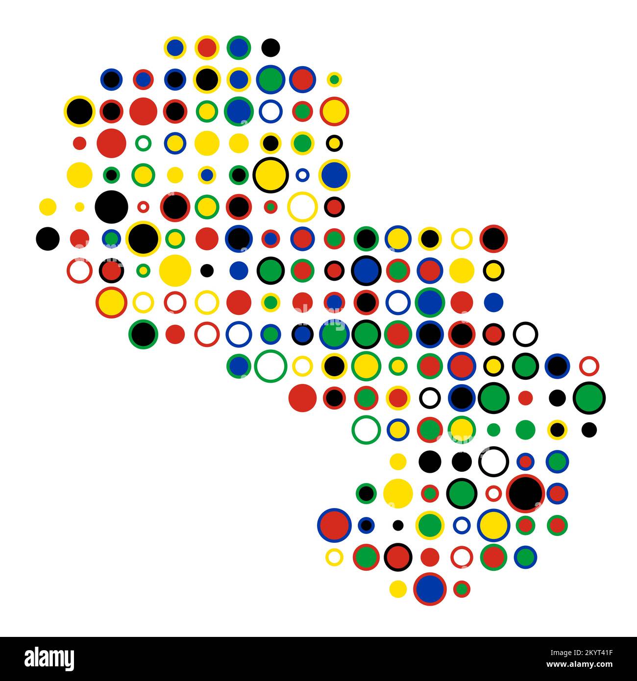 Paraguay Map Silhouette Pixelated generative pattern illustration Stock Vector