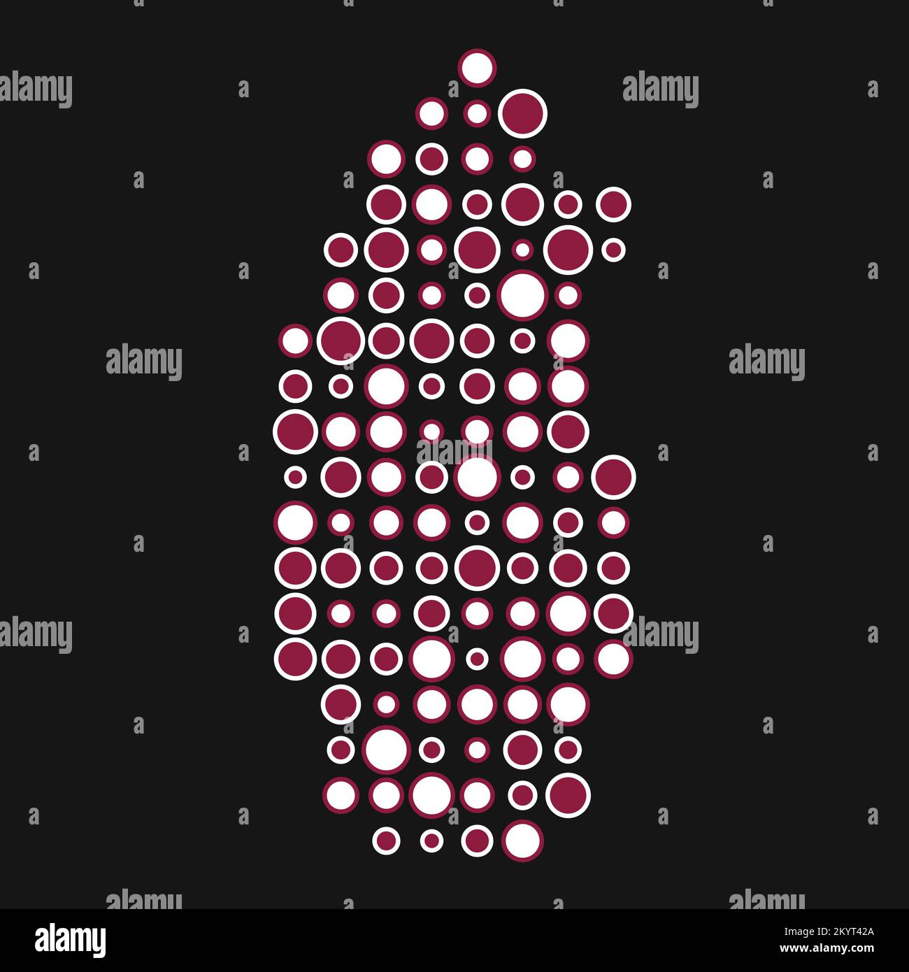 Qatar Map Silhouette Pixelated generative pattern illustration Stock ...