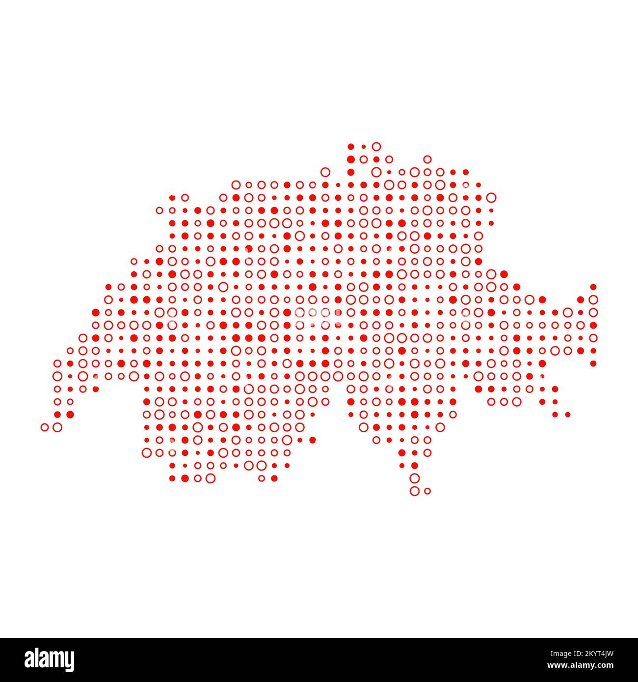 Switzerland Map Silhouette Pixelated generative pattern illustration Stock Vector