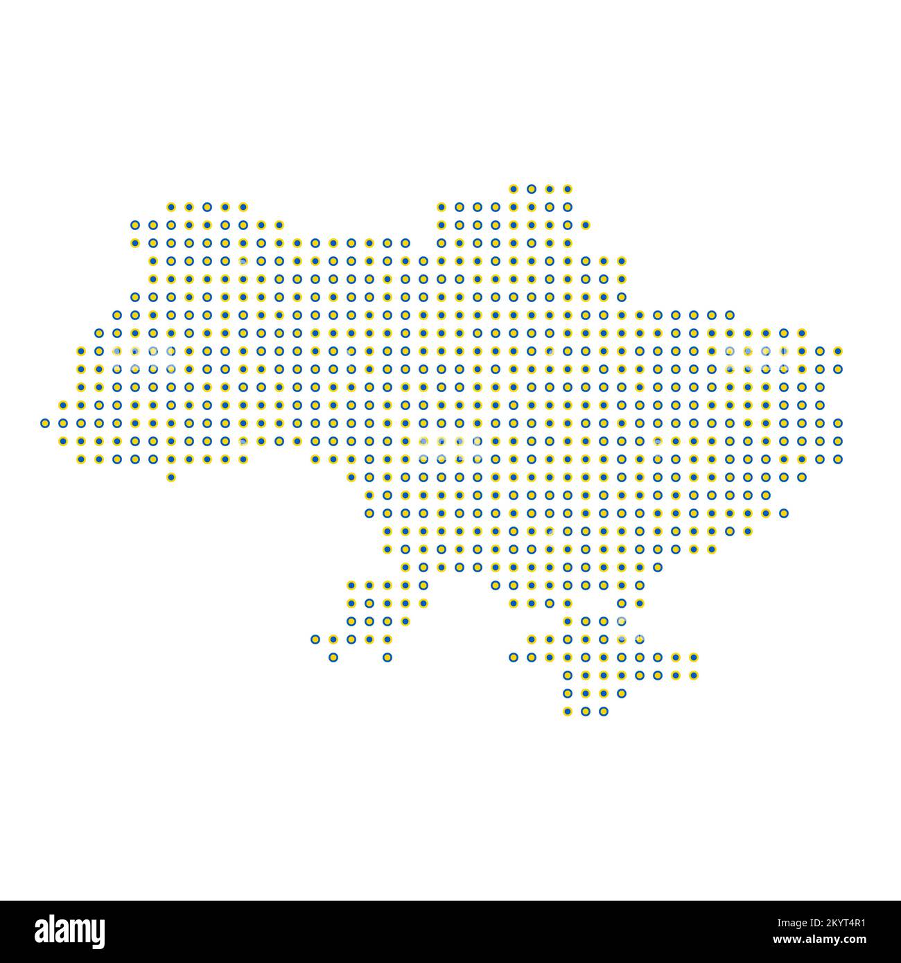 Ukraine Map Silhouette Pixelated generative pattern illustration Stock Vector