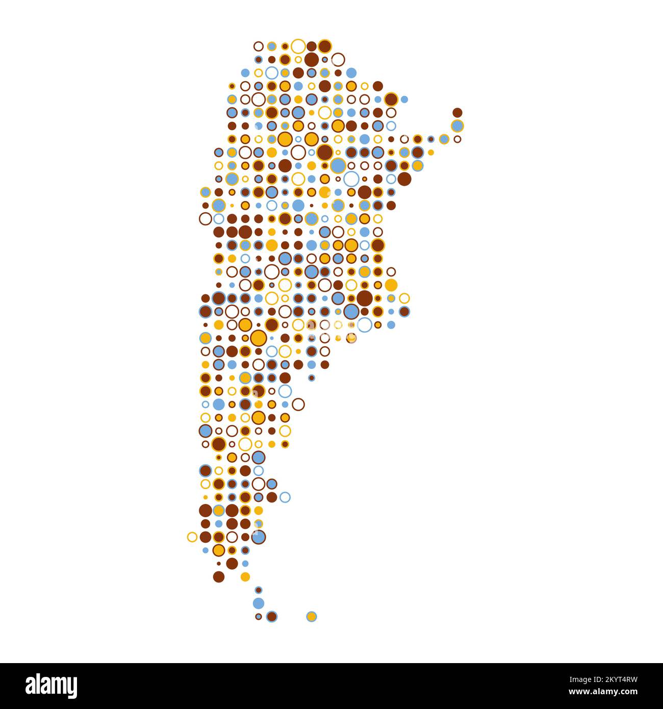 Argentina Map Silhouette Pixelated generative pattern illustration Stock Vector