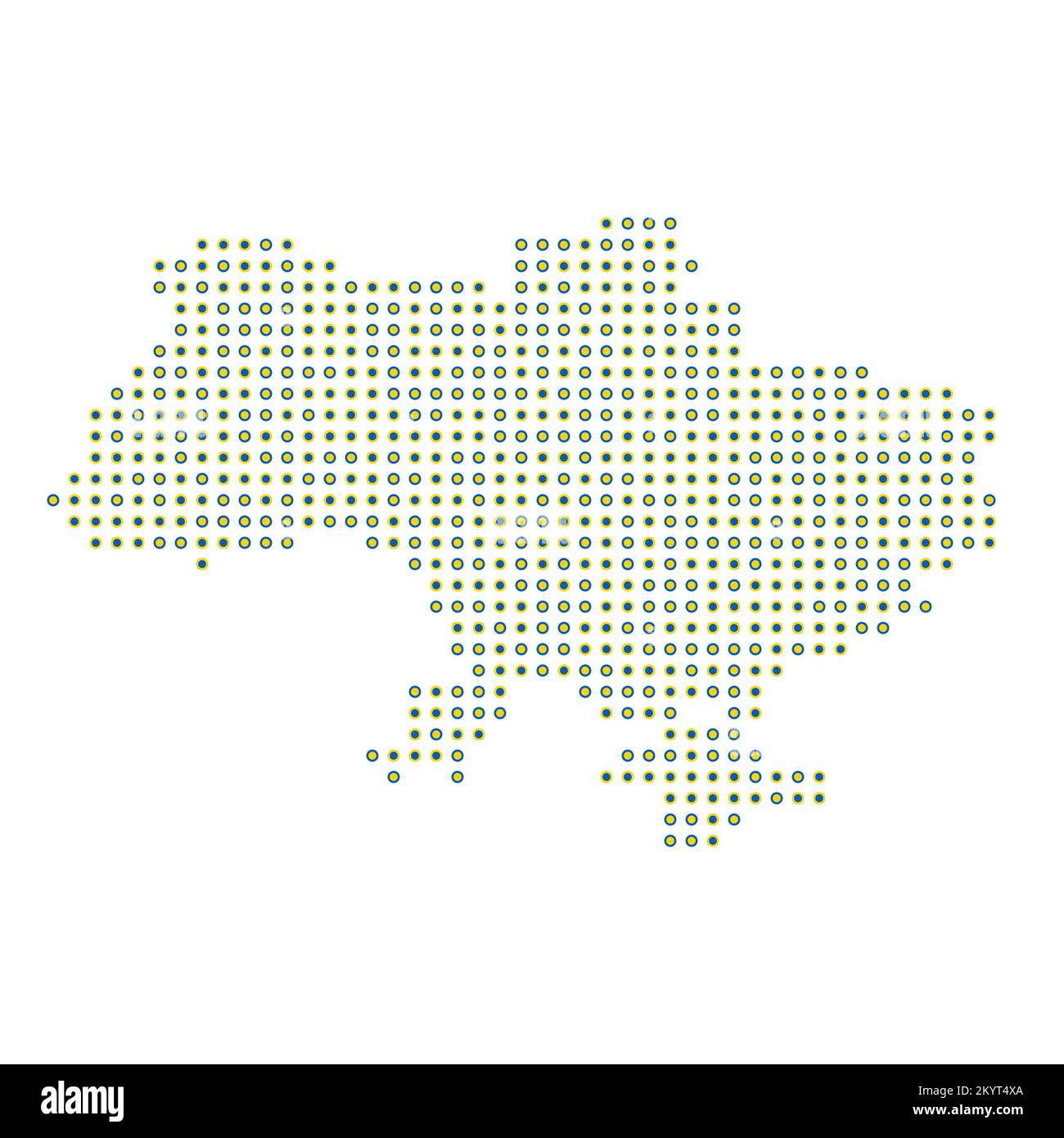 Ukraine Map Silhouette Pixelated generative pattern illustration Stock Vector
