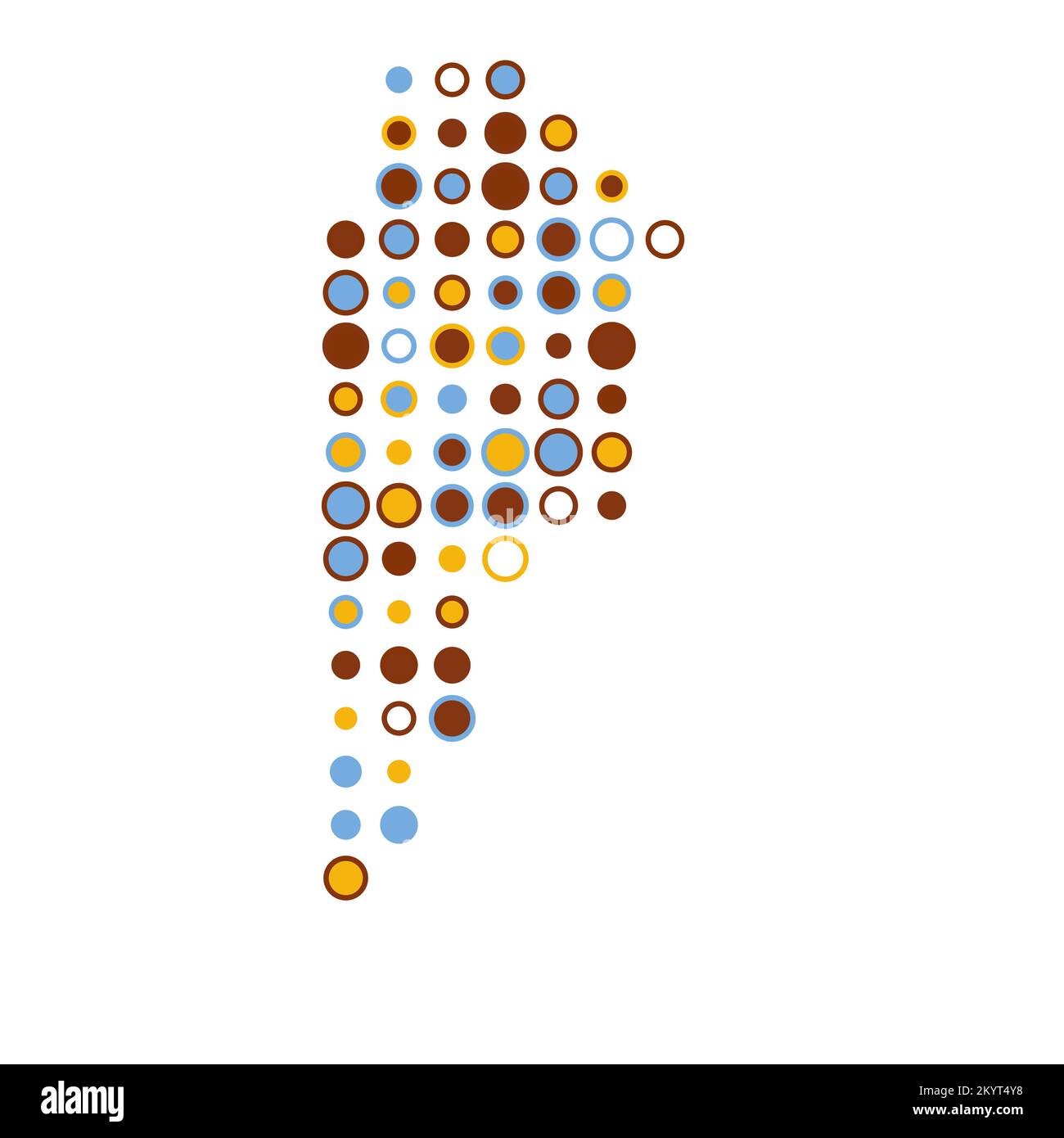Argentina Map Silhouette Pixelated generative pattern illustration Stock Vector