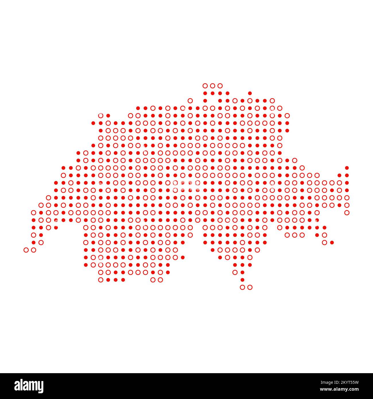 Switzerland Map Silhouette Pixelated generative pattern illustration Stock Vector