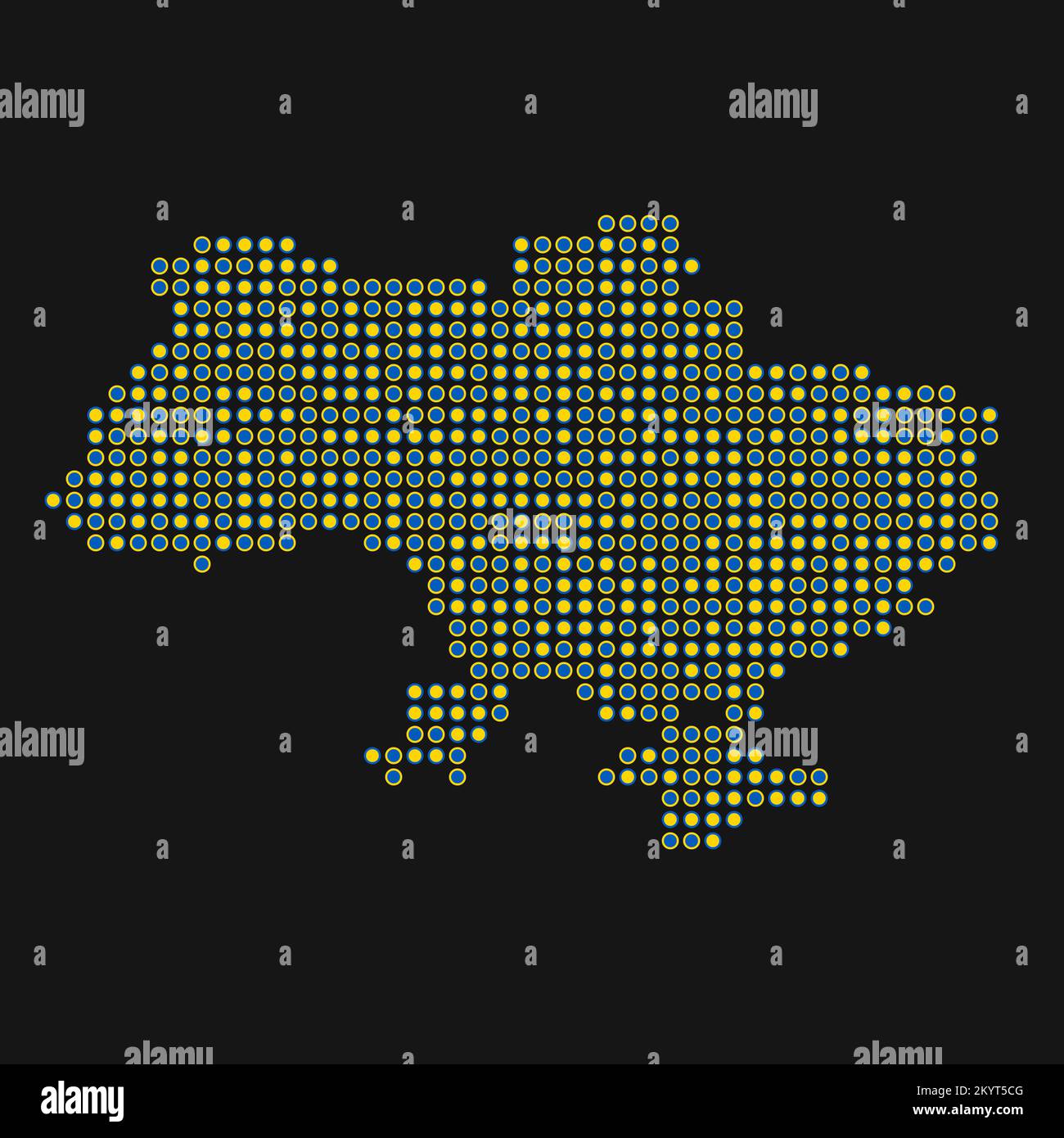 Ukraine Map Silhouette Pixelated generative pattern illustration Stock Vector